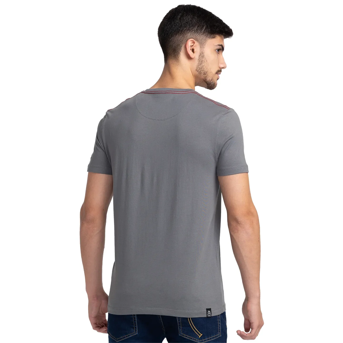 Grey Regular Fit Men's Short Sleeves T-Shirt by Being Human Clothing - Image 3