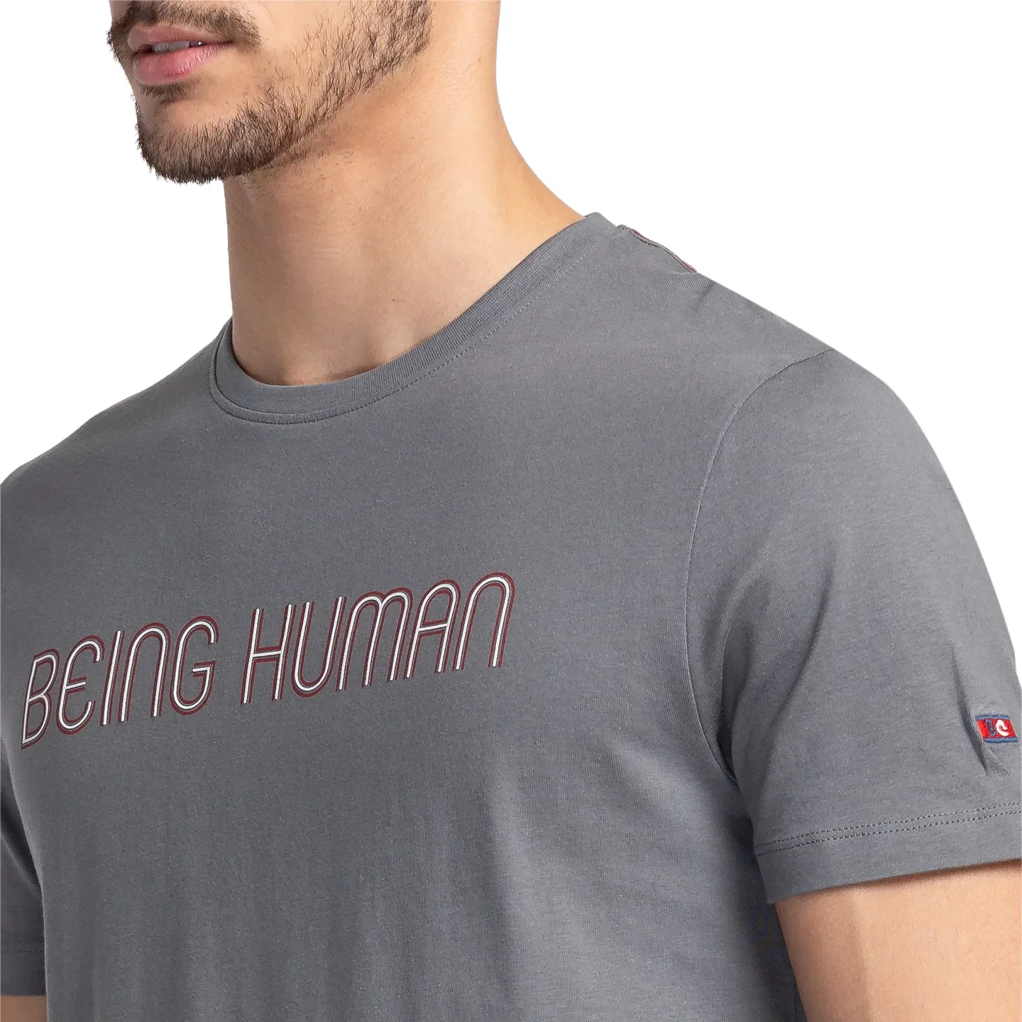 Grey Regular Fit Men's Short Sleeves T-Shirt by Being Human Clothing - Image 5