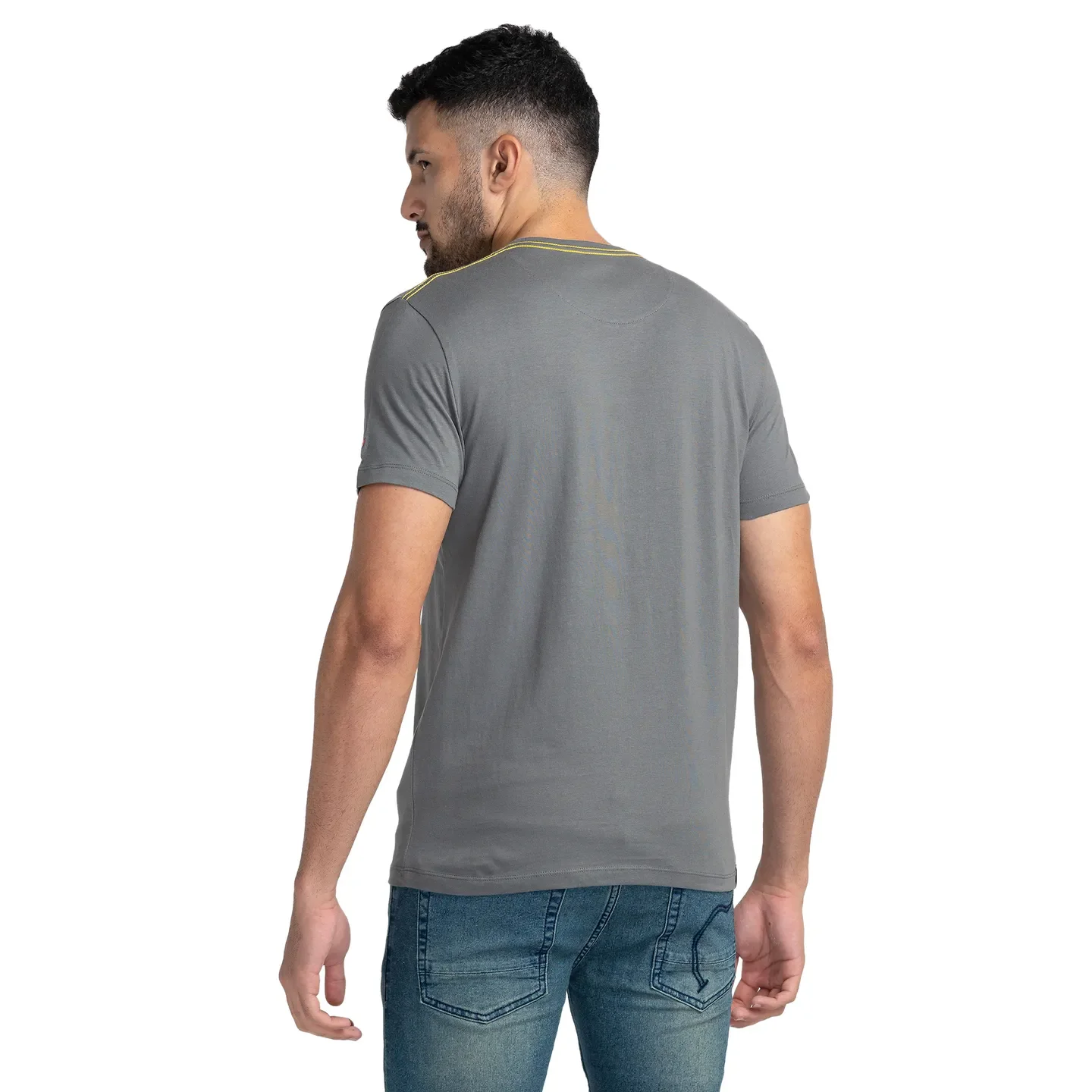 Grey Regular Fit Men's Short Sleeves T-Shirt by Being Human Clothing - Image 3