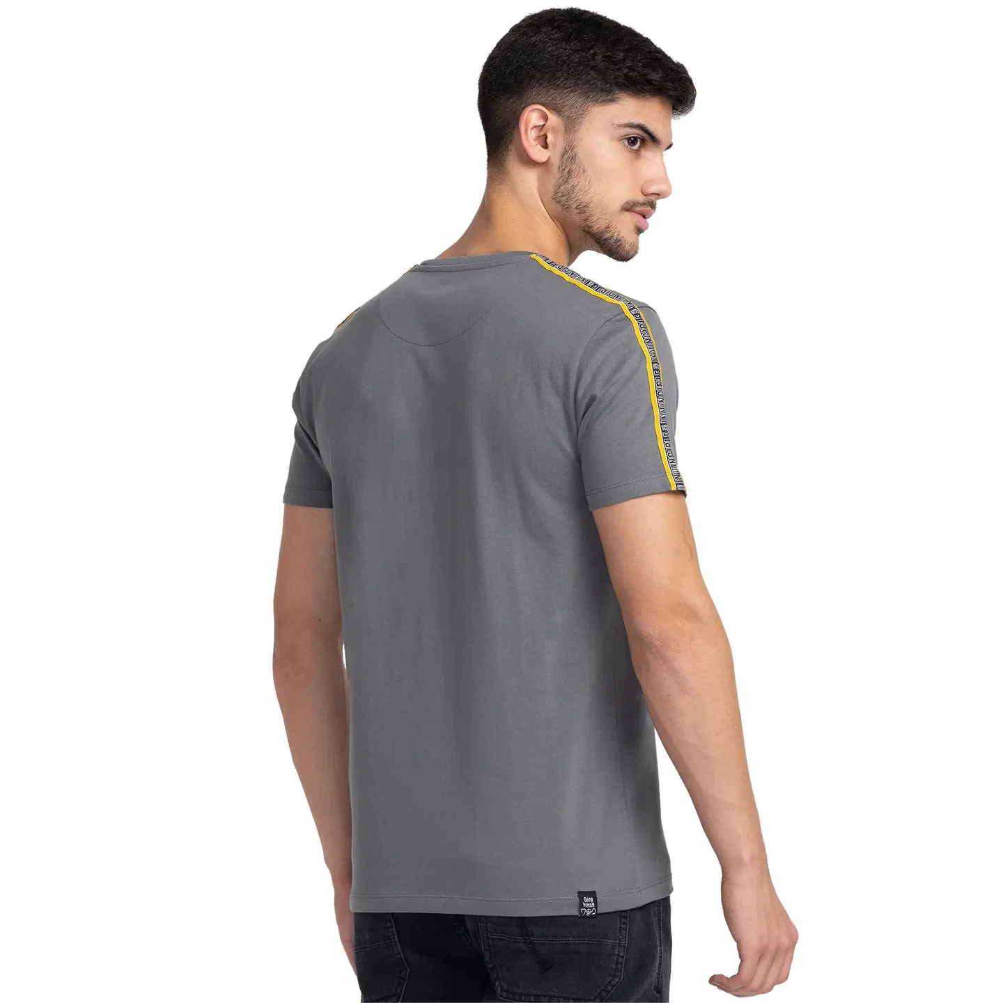 Grey Regular Fit Men's Short Sleeves T-Shirt by Being Human Clothing - Image 3
