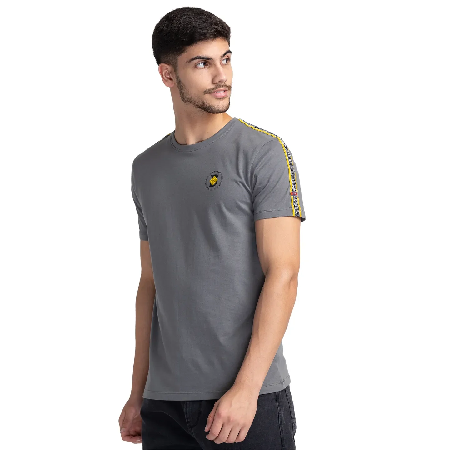 Grey Regular Fit Men's Short Sleeves T-Shirt by Being Human Clothing - Image 4