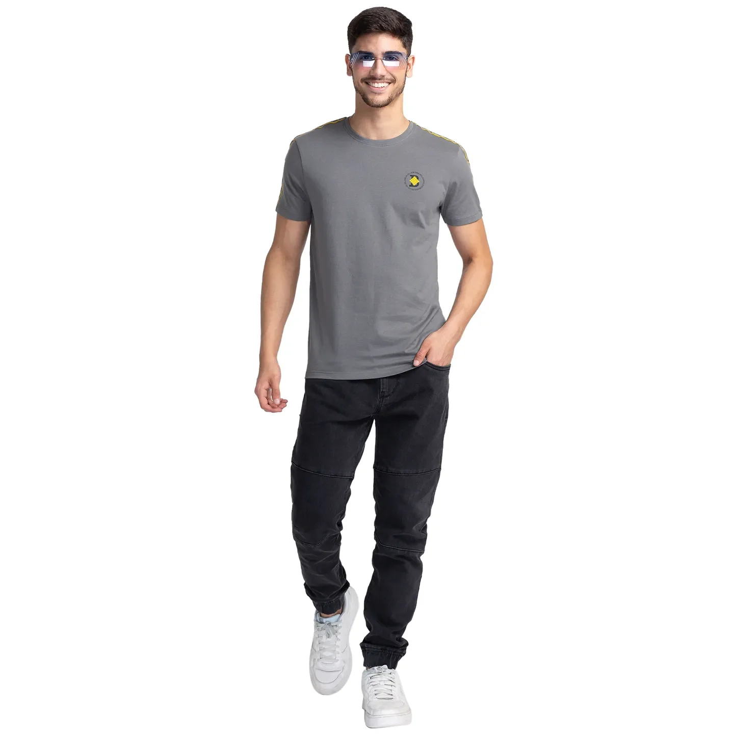 Grey Regular Fit Men's Short Sleeves T-Shirt by Being Human Clothing - Image 6