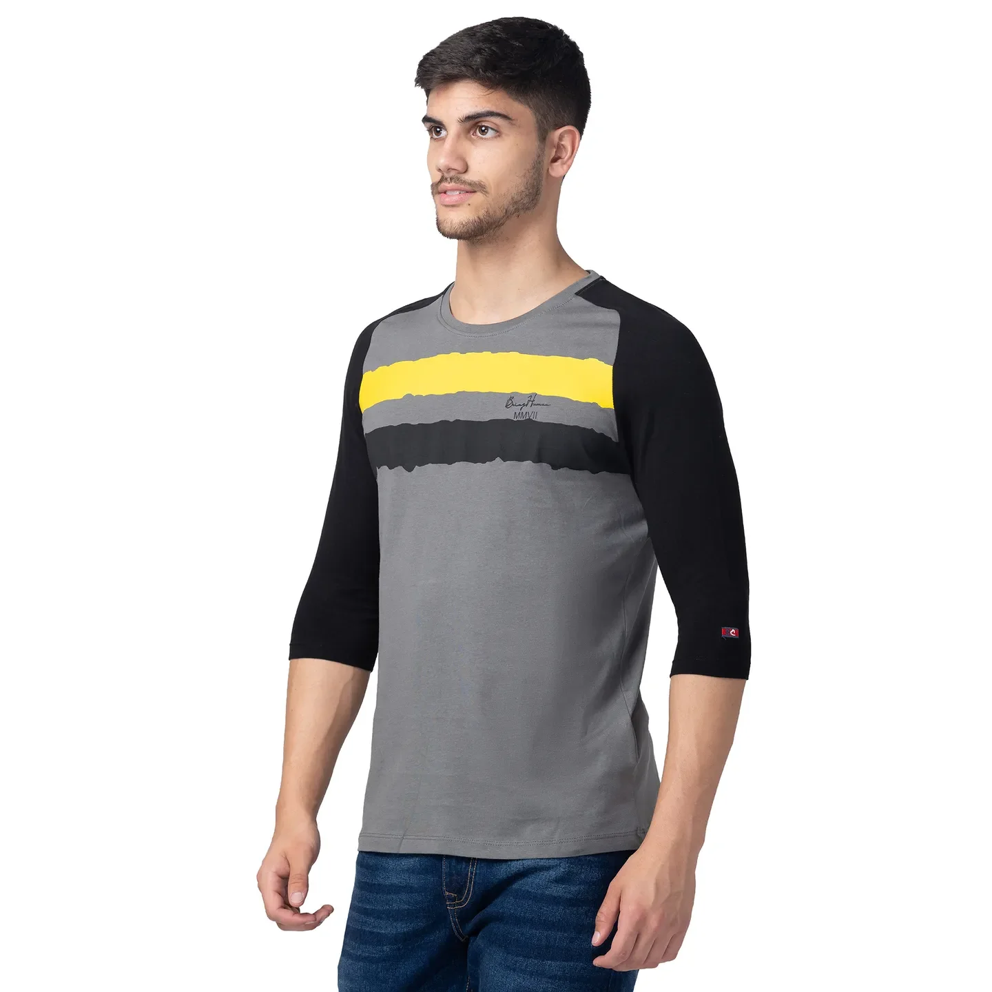 Grey Regular Fit Men's Short Sleeves T-Shirt by Being Human Clothing - Image 2
