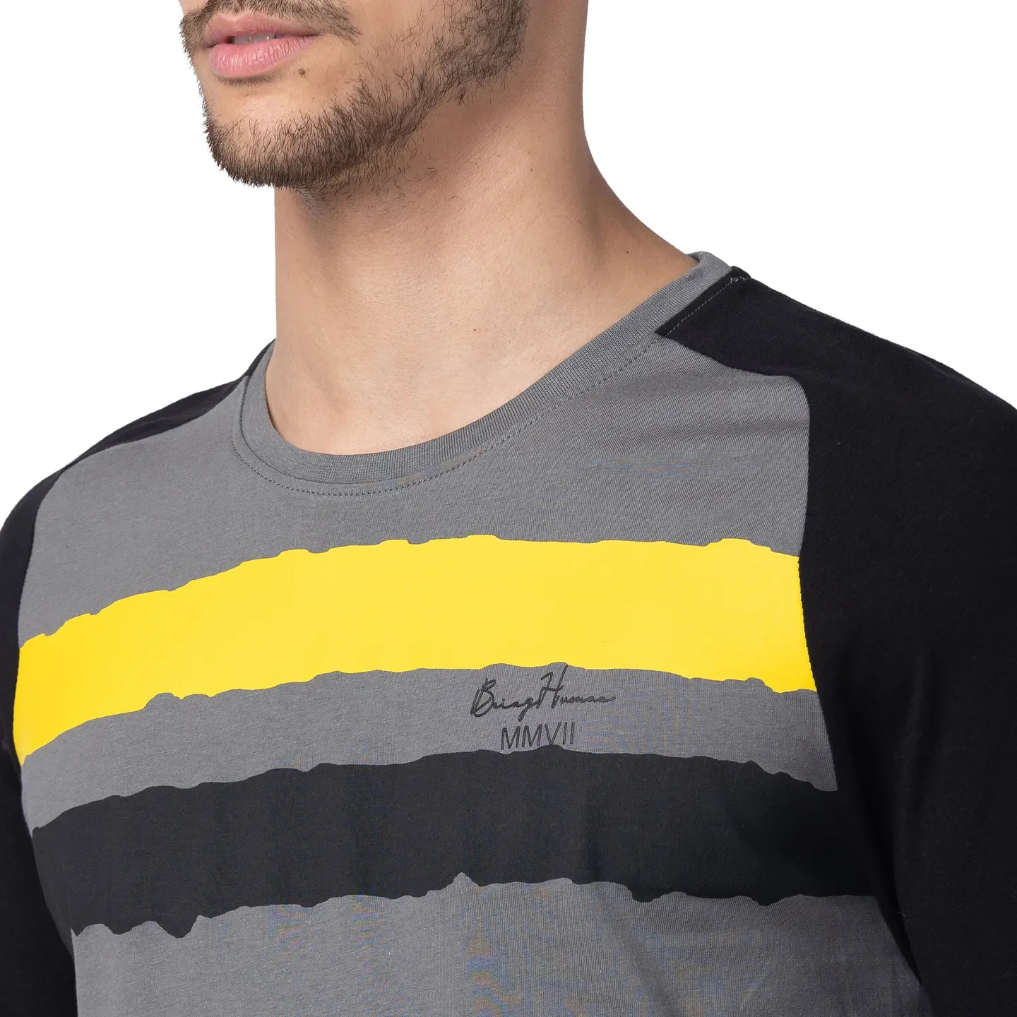 Grey Regular Fit Men's Short Sleeves T-Shirt by Being Human Clothing - Image 4