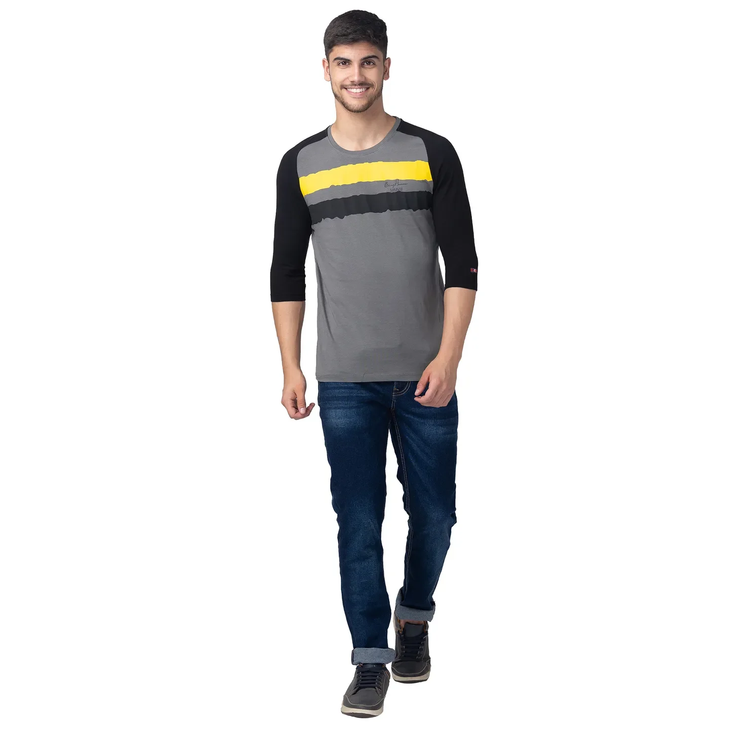 Grey Regular Fit Men's Short Sleeves T-Shirt by Being Human Clothing - Image 5