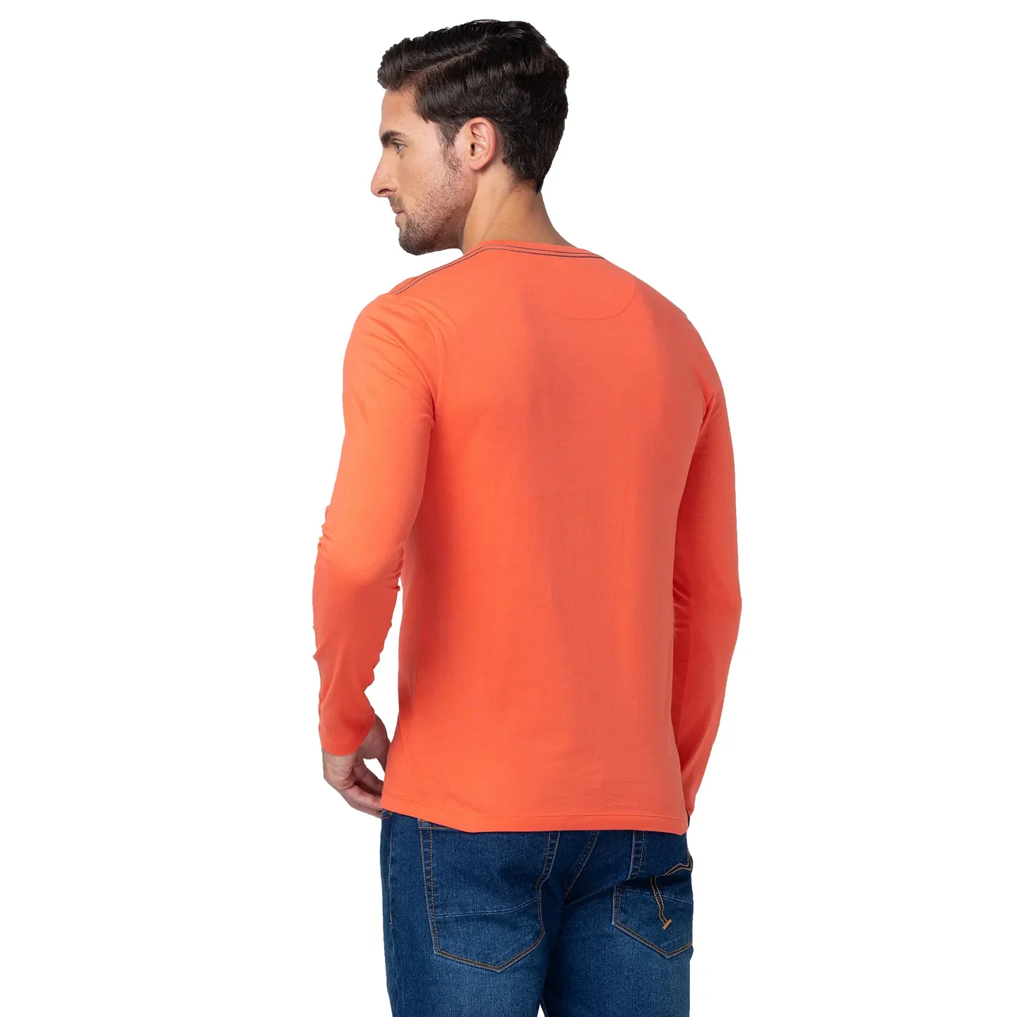 Pink Regular Fit Men's Long Sleeves T-Shirt by Being Human Clothing - Image 3