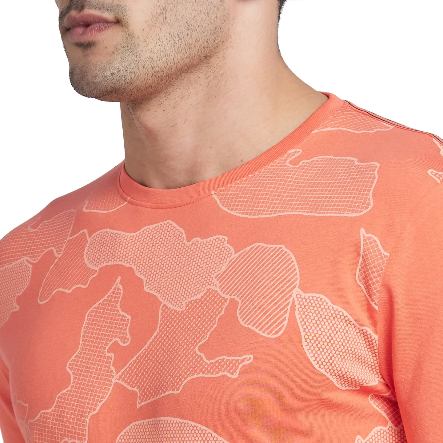 Hot Coral Regular Fit Round Neck Men's T-Shirt by Being Human Clothing - Image 4