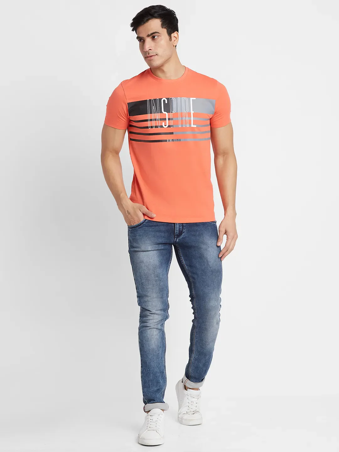 Pink Regular Fit Men's Short Sleeves T-Shirt by Being Human Clothing - Image 2