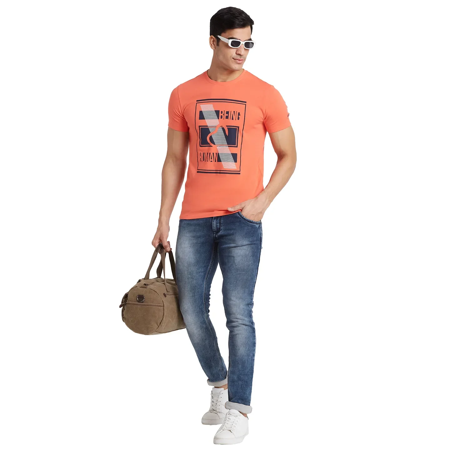Pink Regular Fit Men's Short Sleeves T-Shirt by Being Human Clothing - Image 6