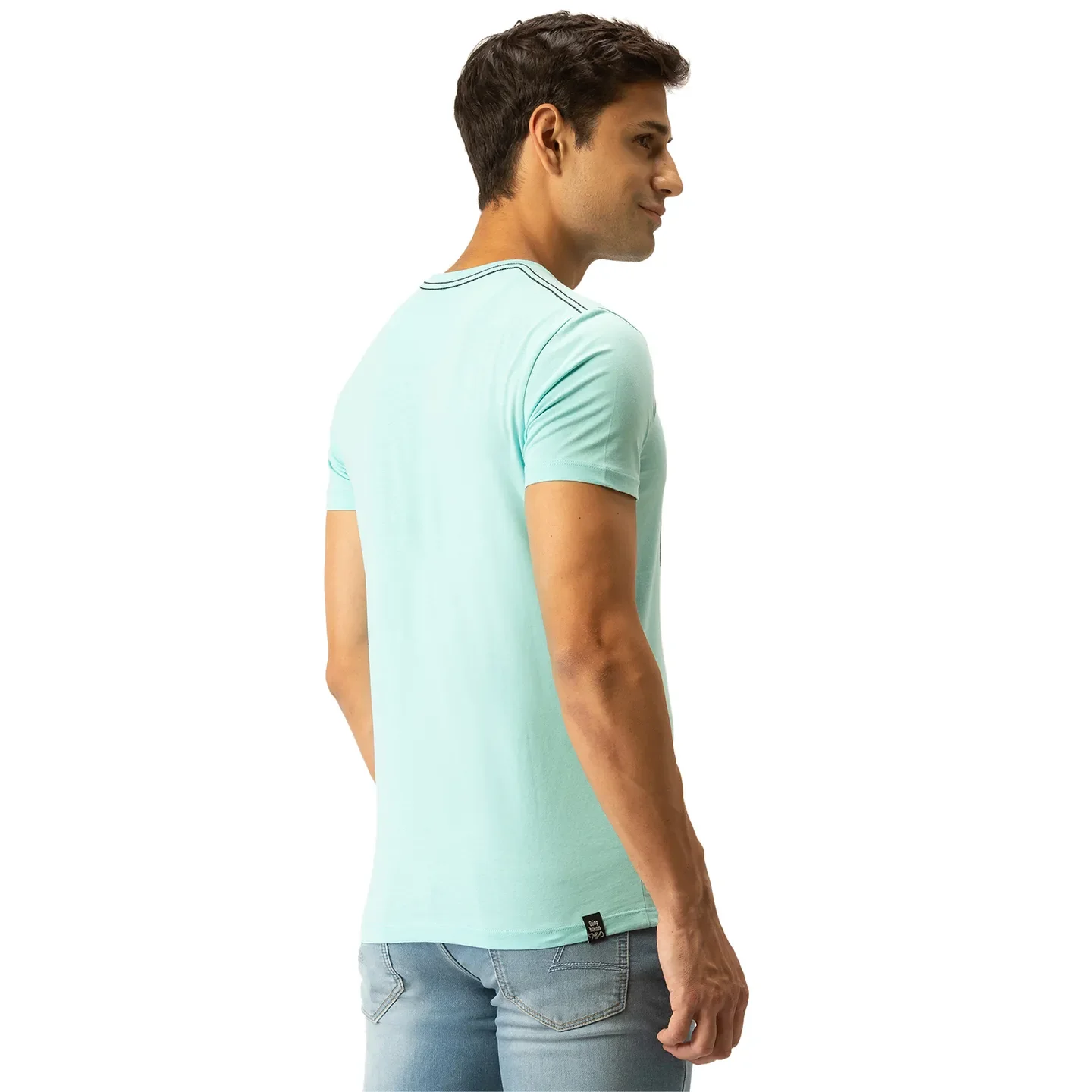 Blue Regular Fit Men's Short Sleeves T-Shirt by Being Human Clothing - Image 3