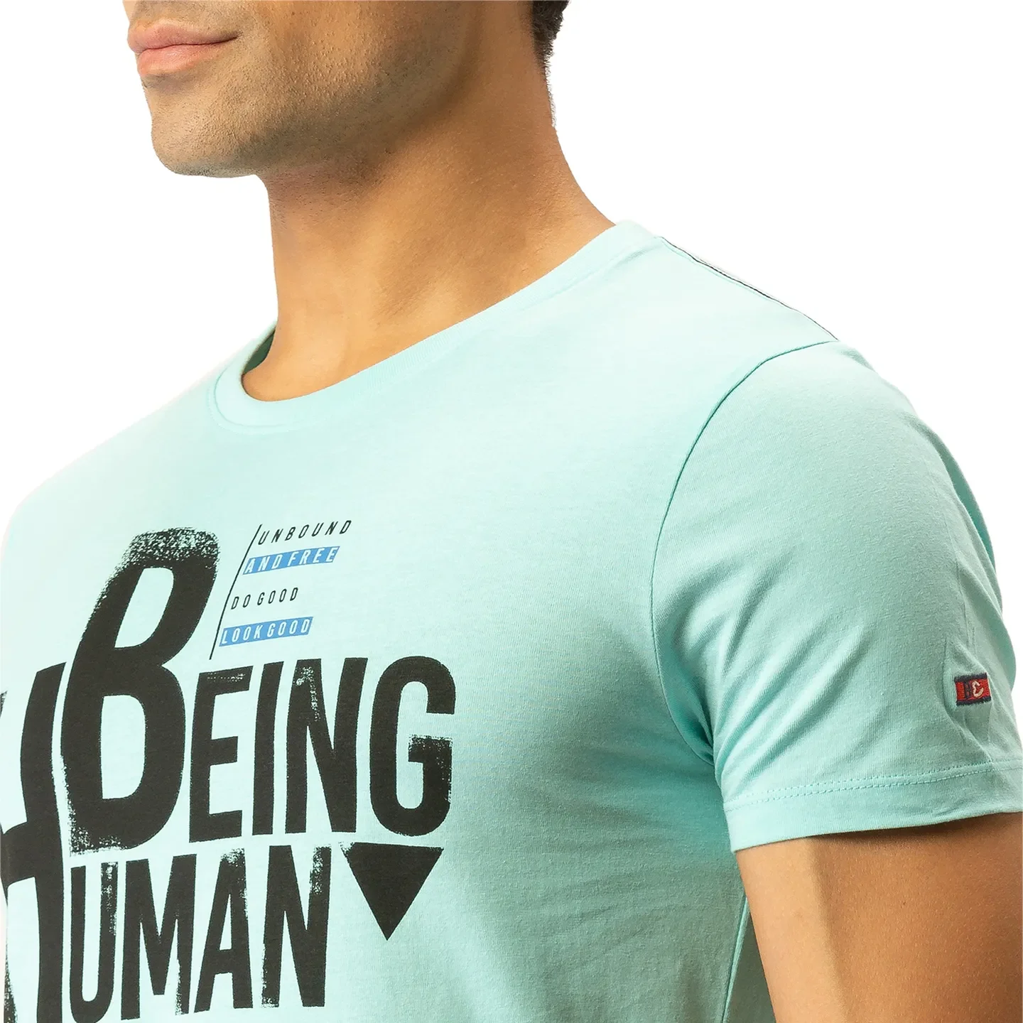 Blue Regular Fit Men's Short Sleeves T-Shirt by Being Human Clothing - Image 4