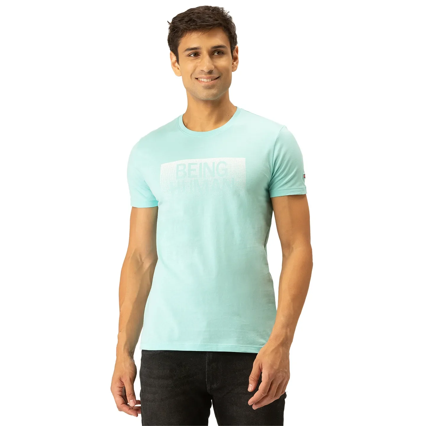 Blue Regular Fit Men's Short Sleeves T-Shirt by Being Human Clothing