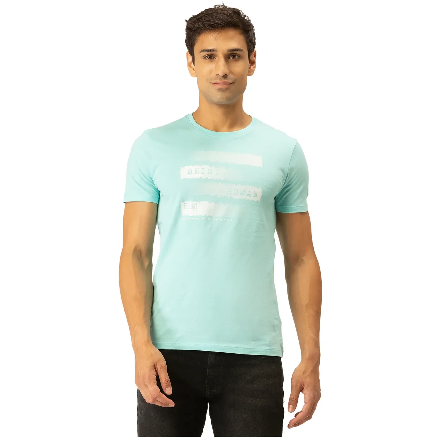 Blue Regular Fit Men's Short Sleeves T-Shirt by Being Human Clothing
