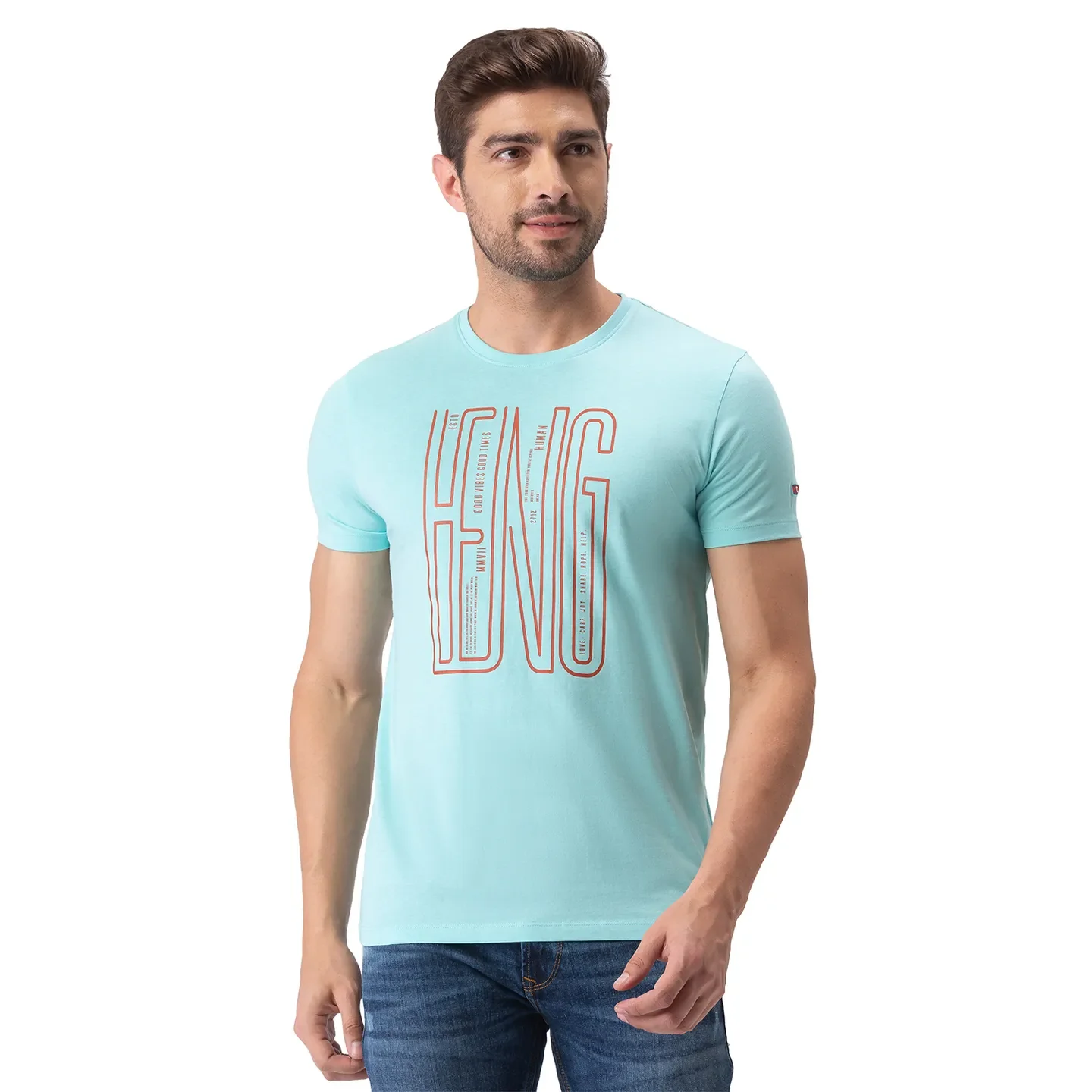 Blue Regular Fit Men's Short Sleeves T-Shirt by Being Human Clothing