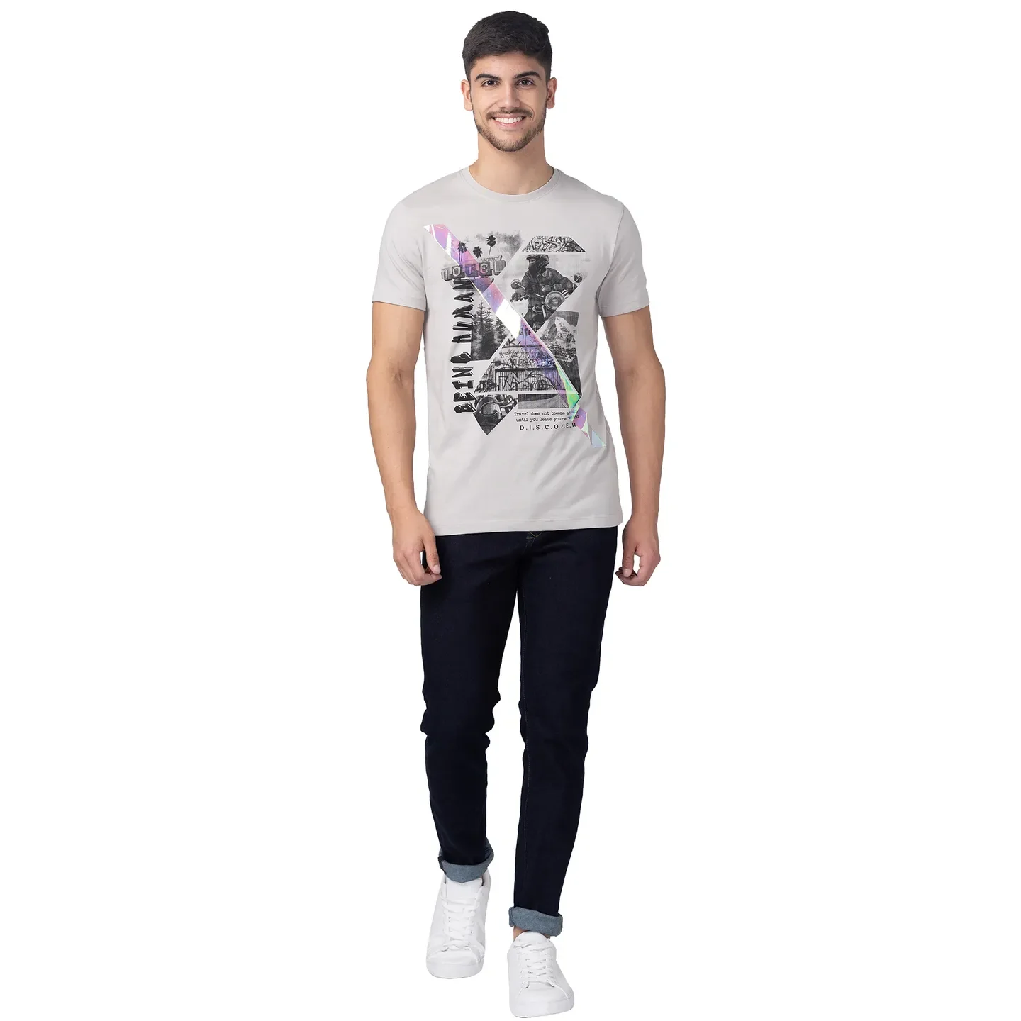 Brown Regular Fit Men's Short Sleeves T-Shirt by Being Human Clothing - Image 5
