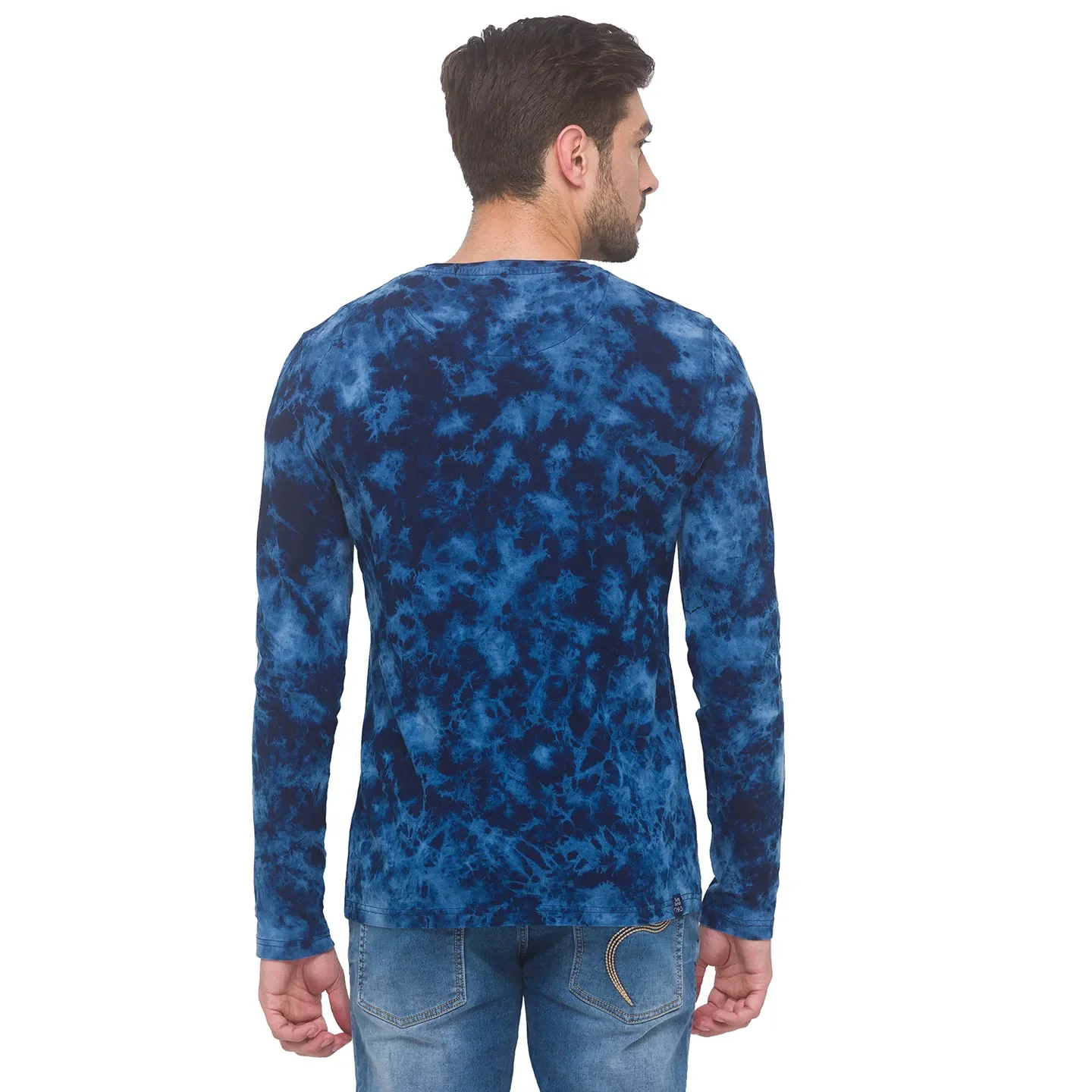 Blue Regular Fit Men's Long Sleeves T-Shirt by Being Human Clothing - Image 2