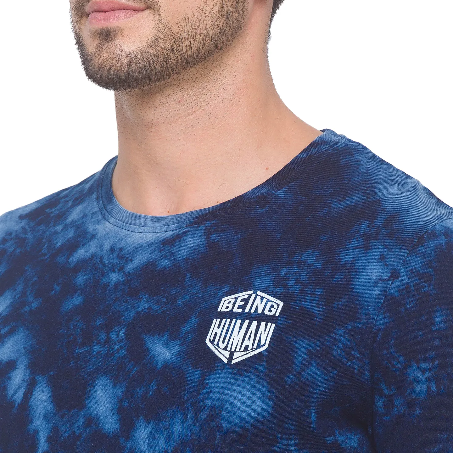 Blue Regular Fit Men's Long Sleeves T-Shirt by Being Human Clothing - Image 4