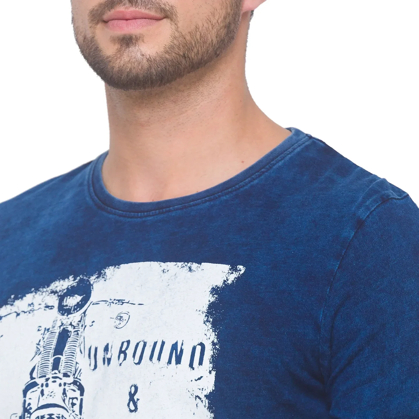Blue Regular Fit Men's Long Sleeves T-Shirt by Being Human Clothing - Image 4