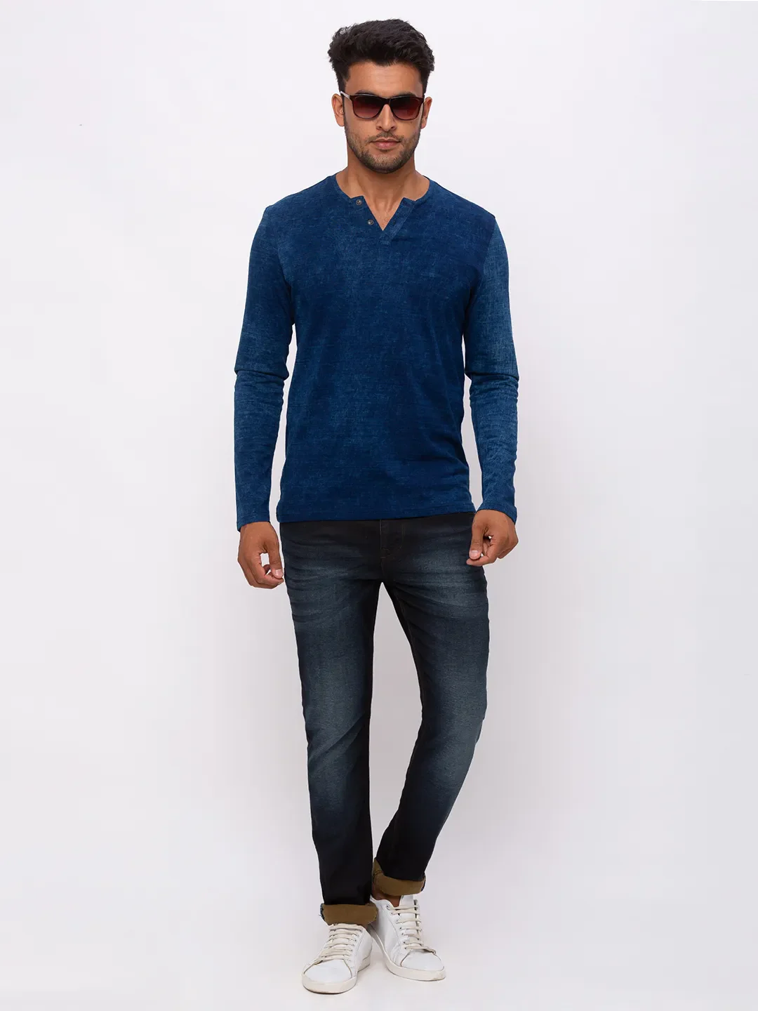 Blue Regular Fit Men's Short Sleeves T-Shirt by Being Human Clothing - Image 5