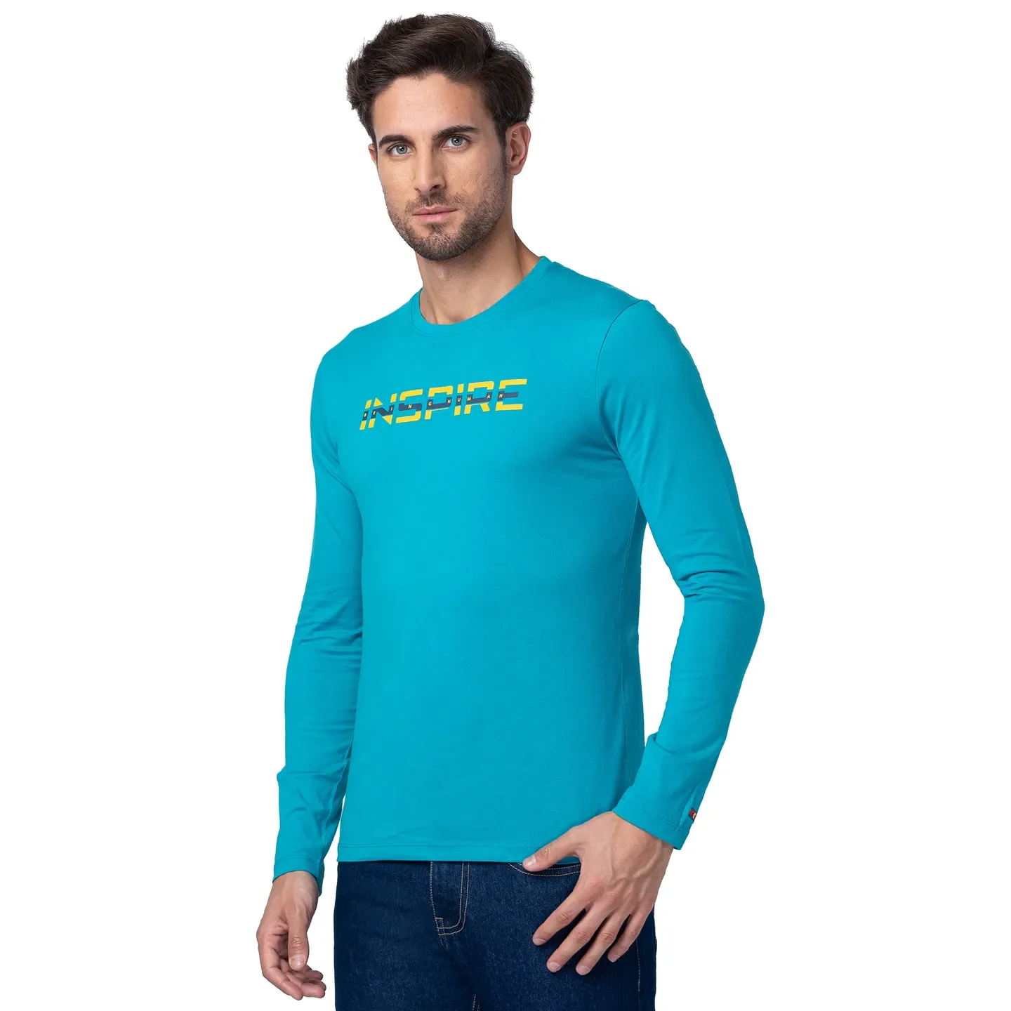 Blue Regular Fit Men's Long Sleeves T-Shirt by Being Human Clothing - Image 2