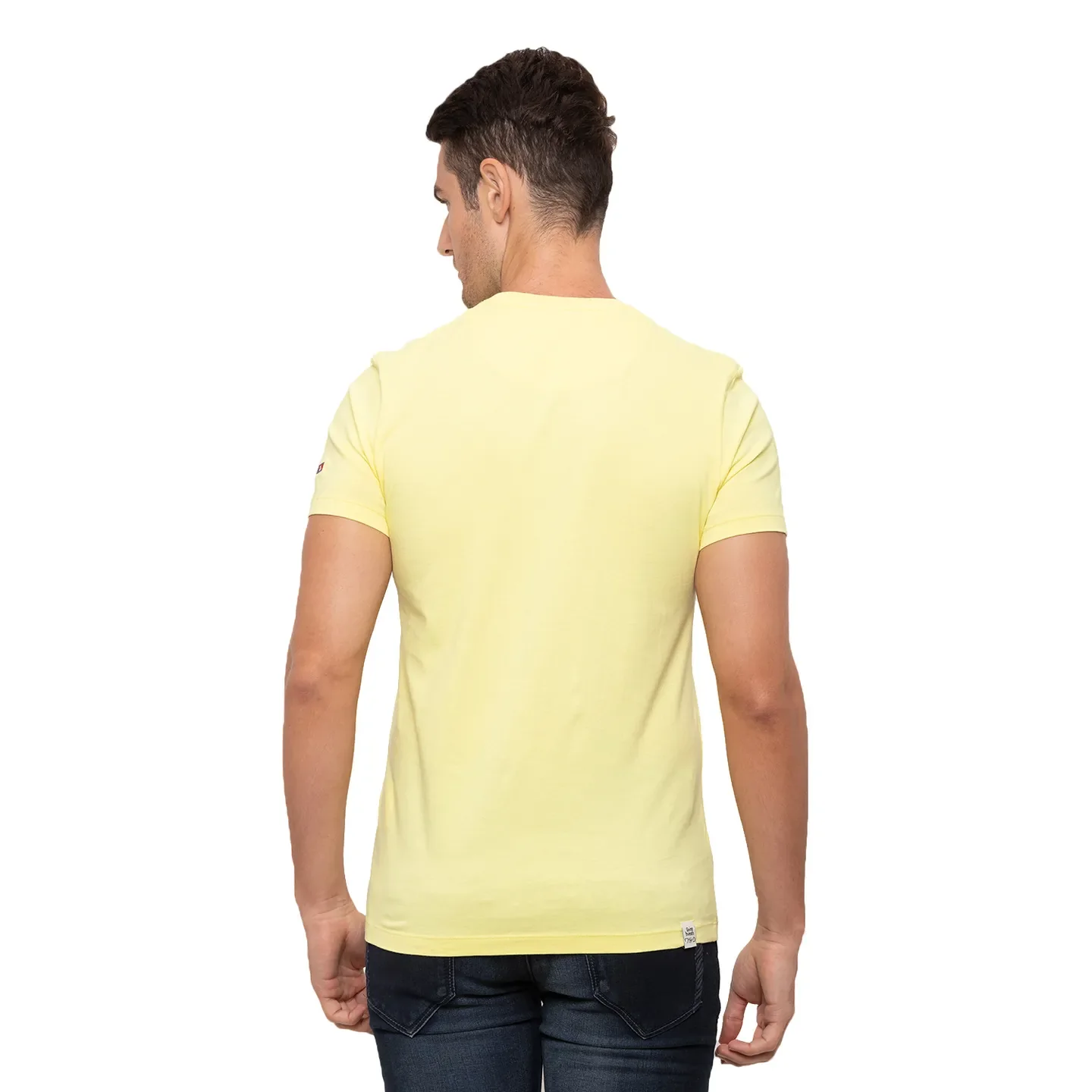 Yellow Regular Fit Men's Short Sleeves T-Shirt by Being Human Clothing - Image 3