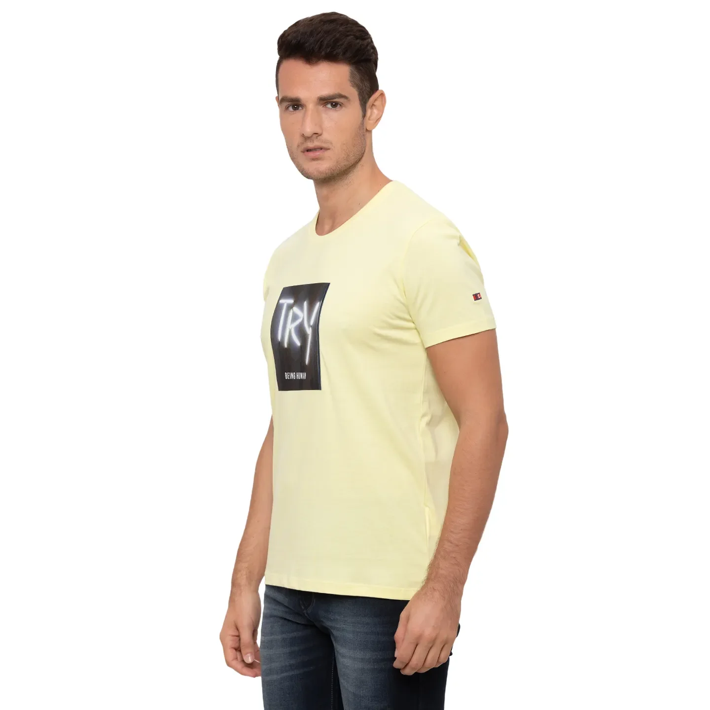 Lemon Regular Fit Round Neck Men's T-Shirt by Being Human Clothing - Image 4