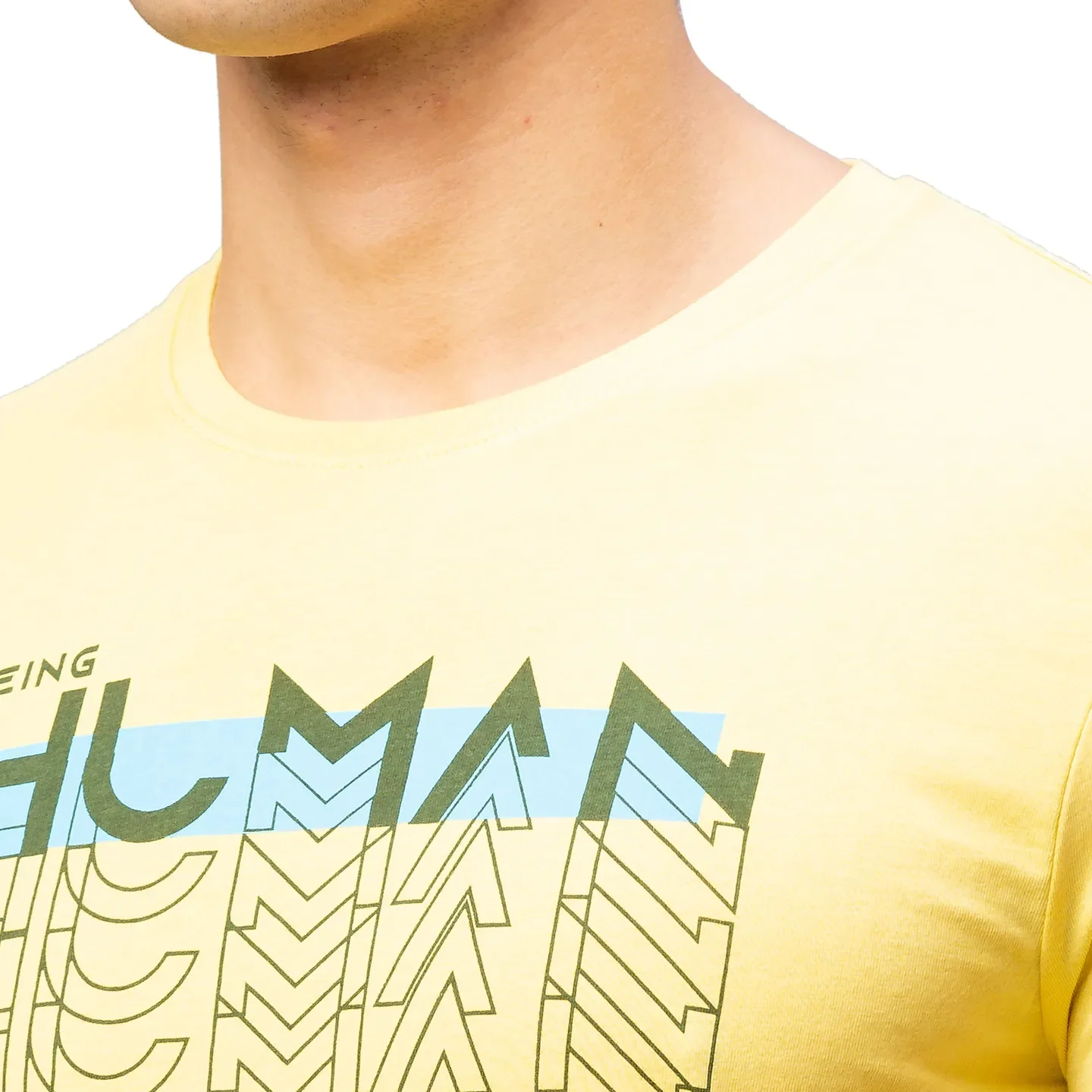 Yellow Regular Fit Men's Short Sleeves T-Shirt by Being Human Clothing - Image 4