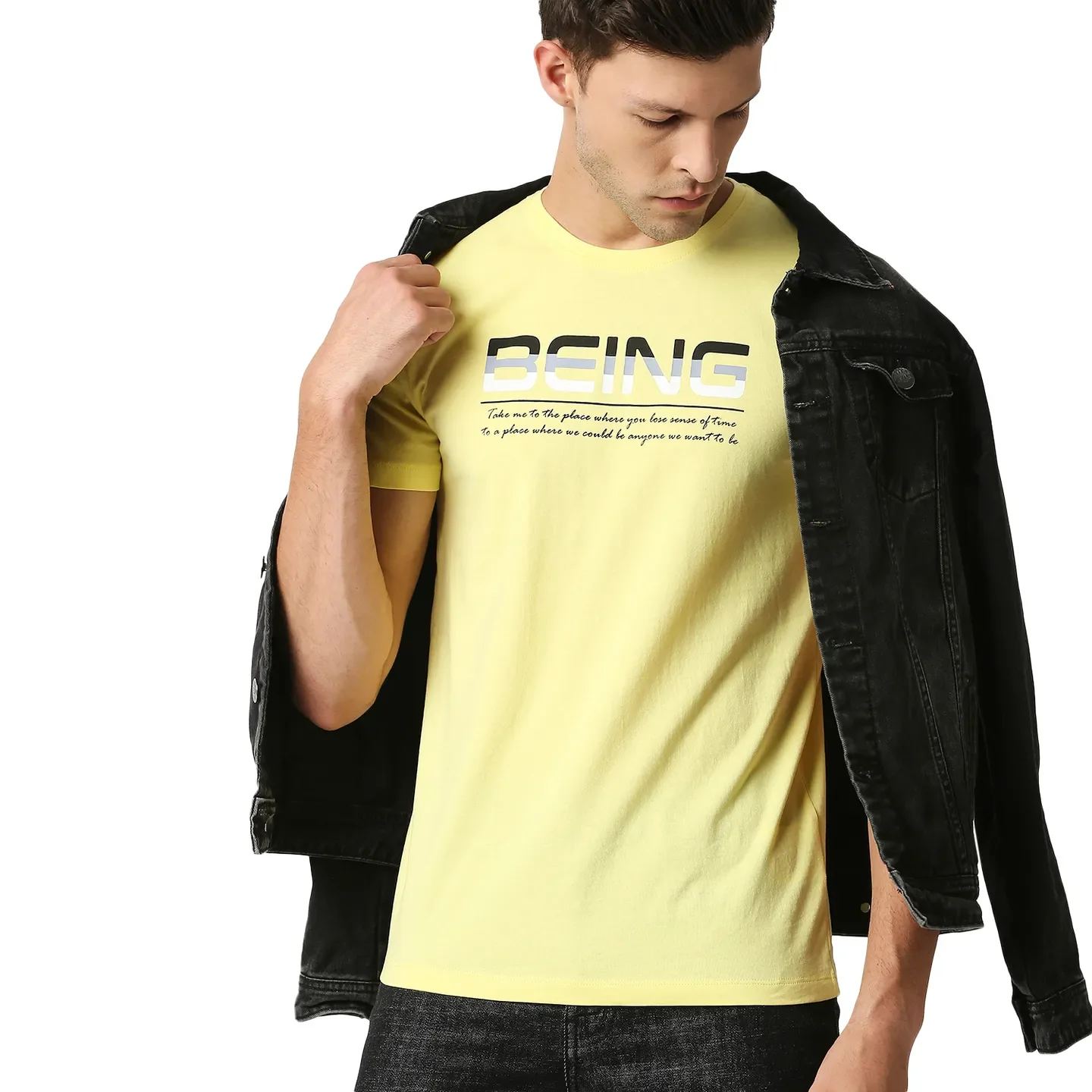 Yellow Regular Fit Men's Short Sleeves T-Shirt by Being Human Clothing - Image 7