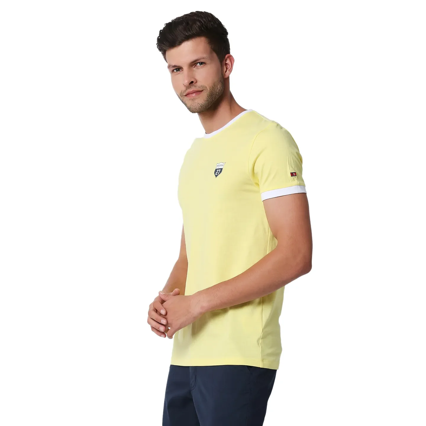 Yellow Regular Fit Men's Short Sleeves T-Shirt by Being Human Clothing - Image 2
