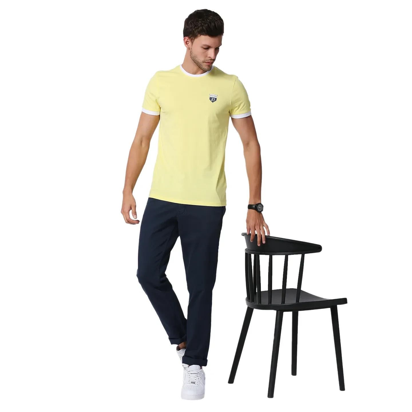 Yellow Regular Fit Men's Short Sleeves T-Shirt by Being Human Clothing - Image 5