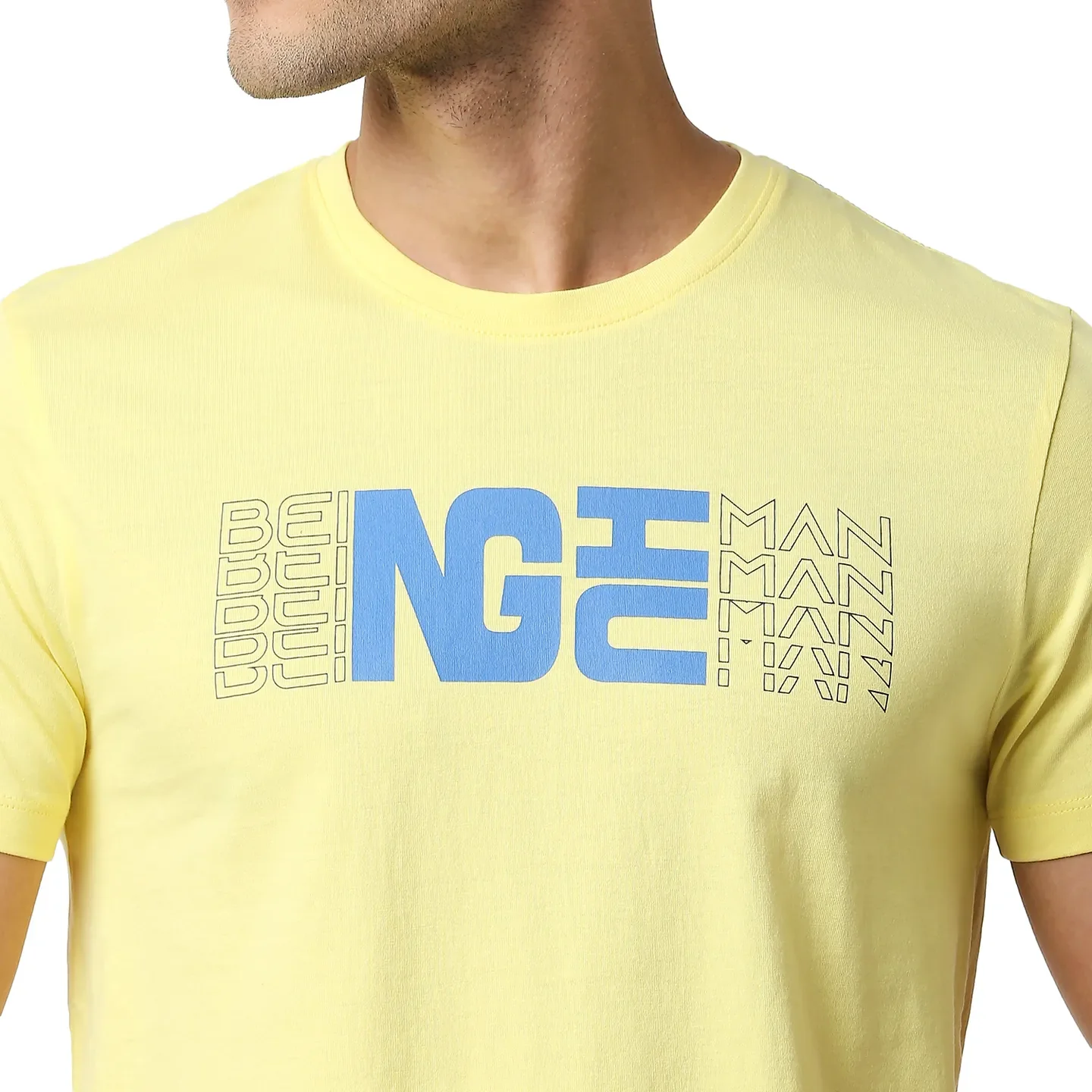 Yellow Regular Fit Men's Short Sleeves T-Shirt by Being Human Clothing - Image 5
