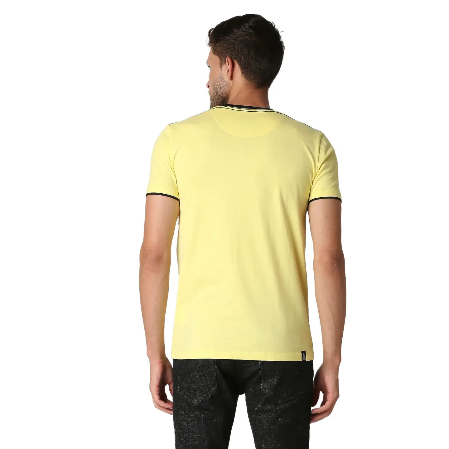 Yellow Regular Fit Men's Short Sleeves T-Shirt by Being Human Clothing - Image 3