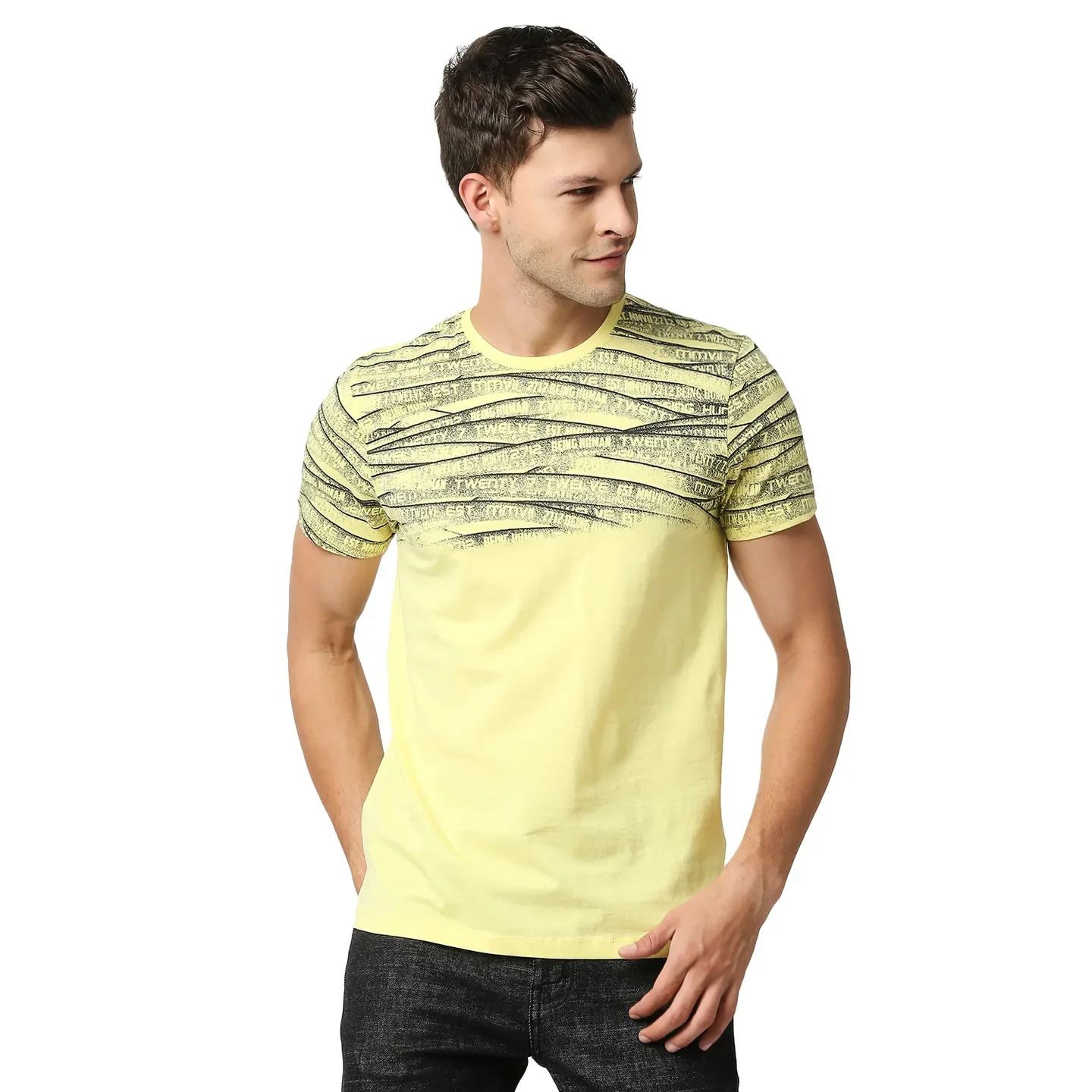 Yellow Regular Fit Men's Short Sleeves T-Shirt by Being Human Clothing