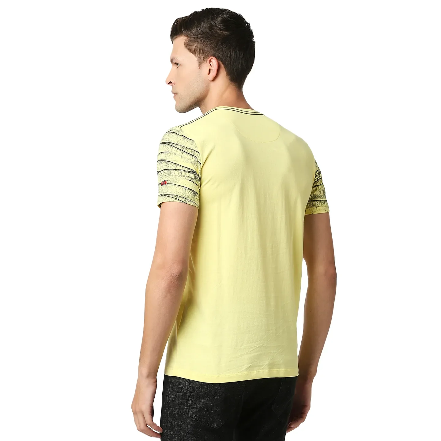 Yellow Regular Fit Men's Short Sleeves T-Shirt by Being Human Clothing - Image 4