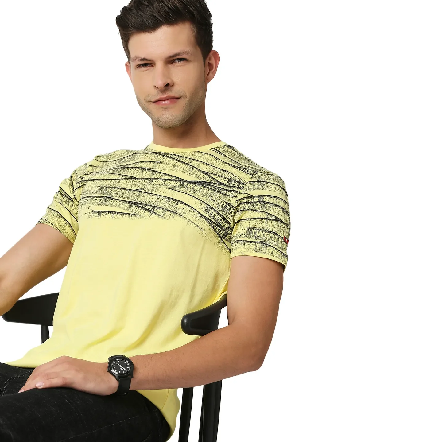 Yellow Regular Fit Men's Short Sleeves T-Shirt by Being Human Clothing - Image 7