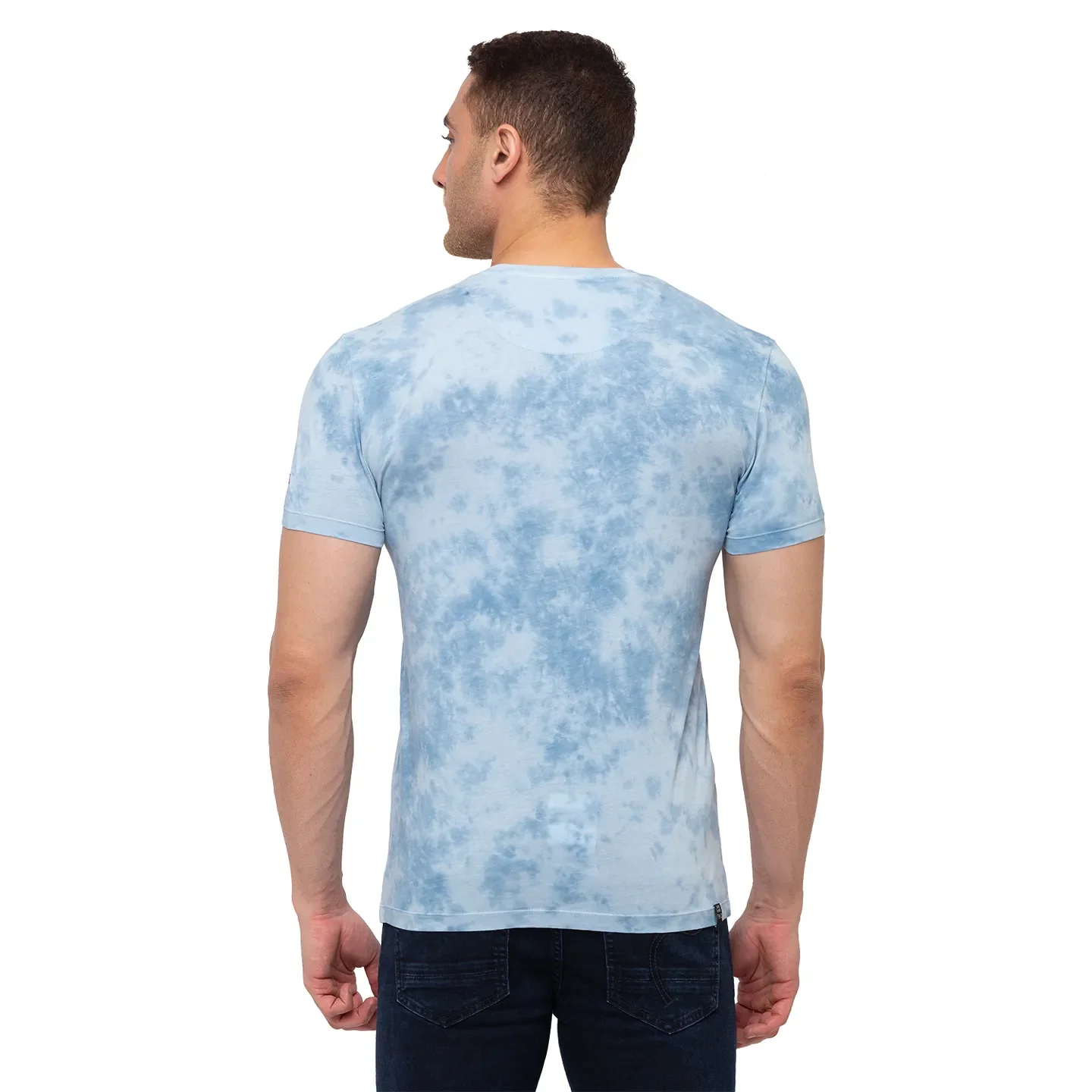 Blue Regular Fit Men's Short Sleeves T-Shirt by Being Human Clothing - Image 4