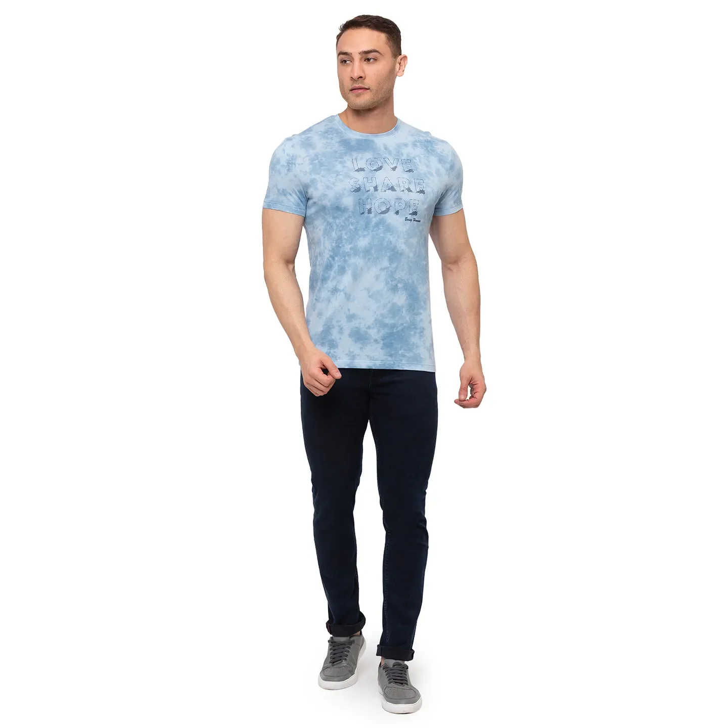 Blue Regular Fit Men's Short Sleeves T-Shirt by Being Human Clothing - Image 5