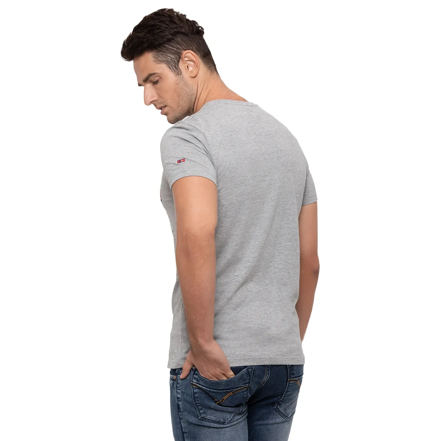 Grey Regular Fit Men's T-Shirt by Being Human Clothing - Image 3