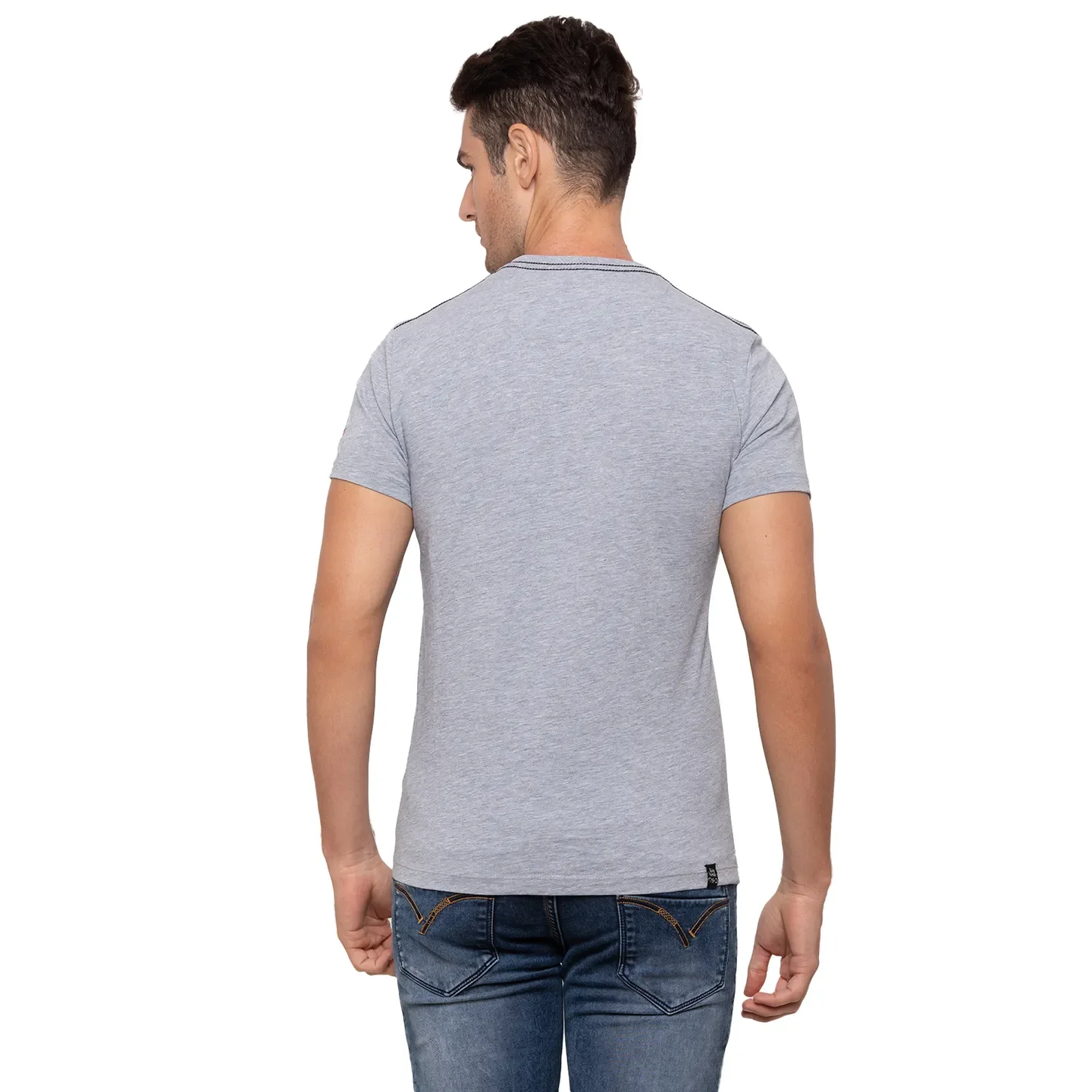 Grey Regular Fit Men's T-Shirt by Being Human Clothing - Image 2