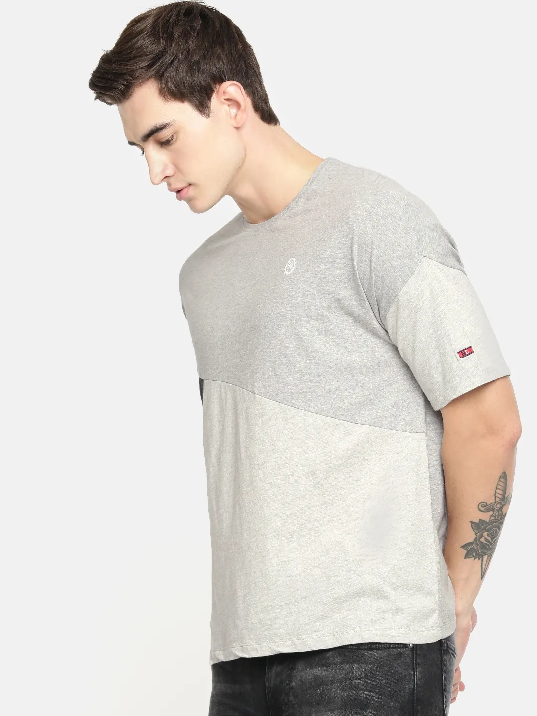 Grey Regular Fit Men's Short Sleeves T-Shirt by Being Human Clothing - Image 2