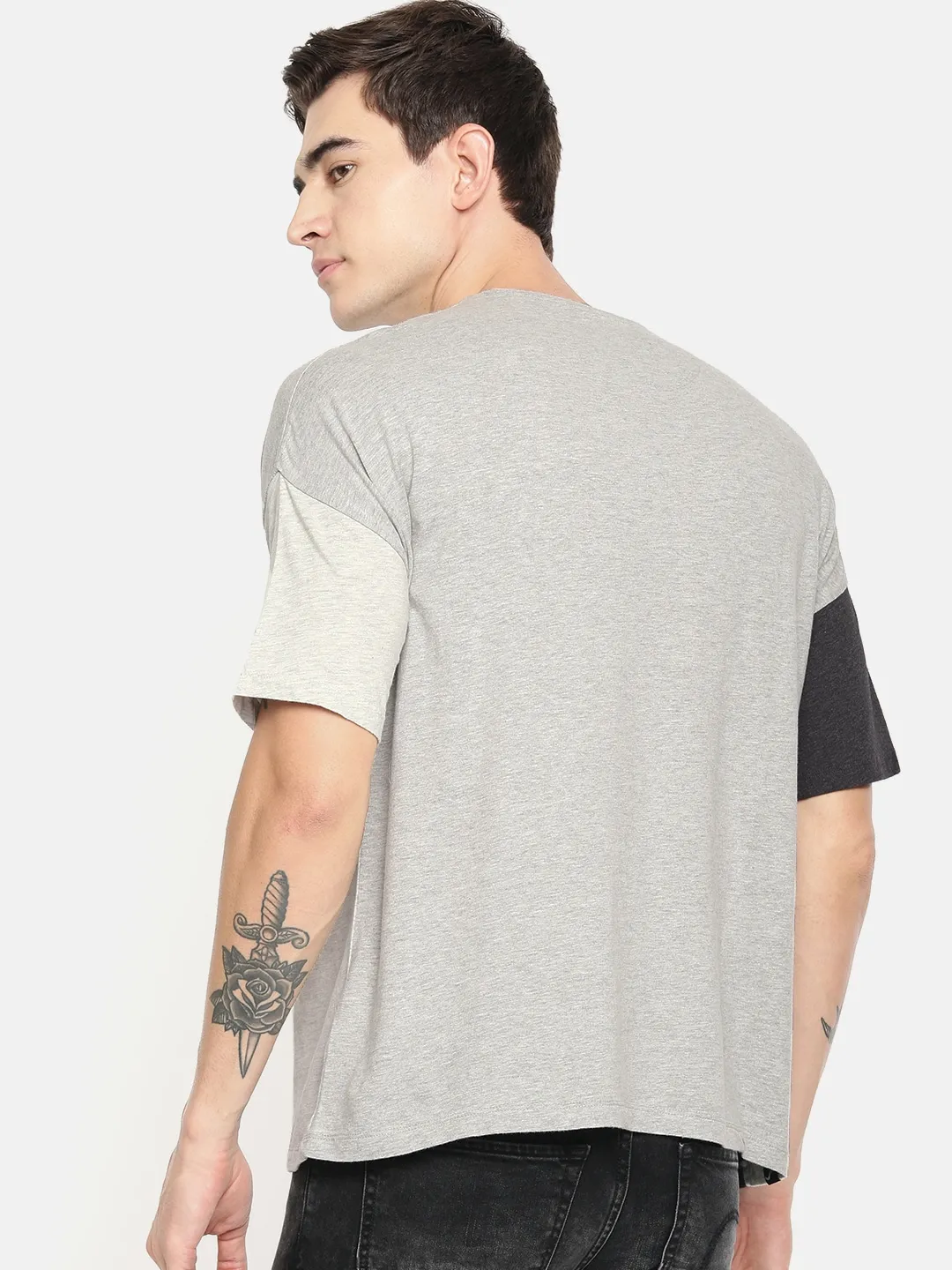 Grey Regular Fit Men's Short Sleeves T-Shirt by Being Human Clothing - Image 3