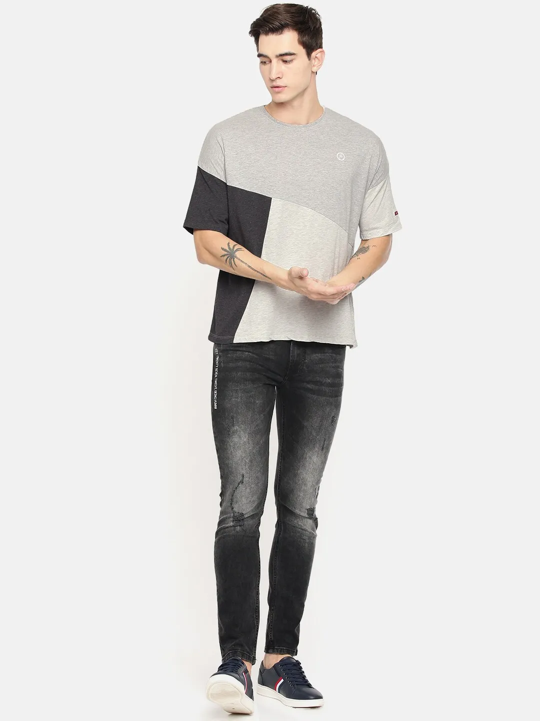 Grey Regular Fit Men's Short Sleeves T-Shirt by Being Human Clothing - Image 5