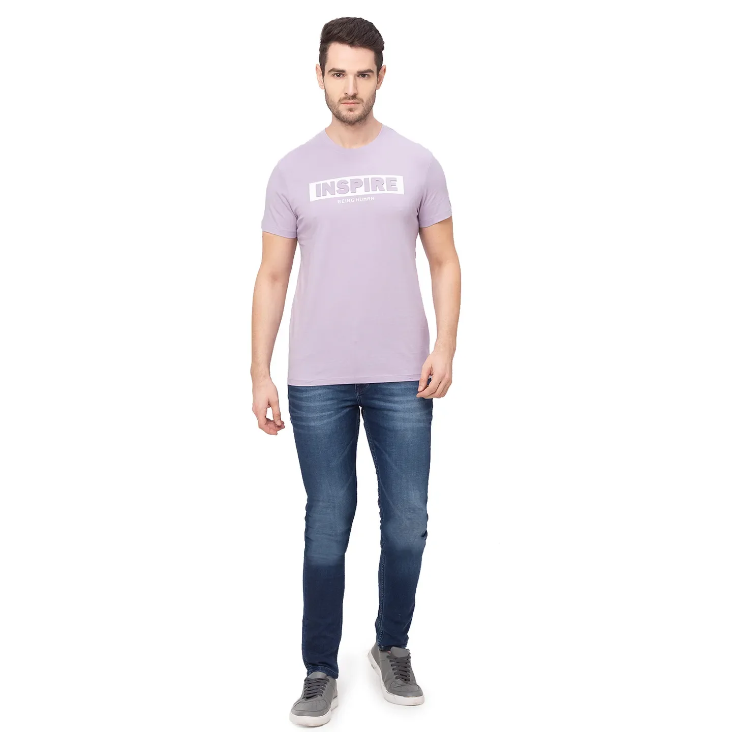 Purple Regular Fit Men's Short Sleeves T-Shirt by Being Human Clothing - Image 2
