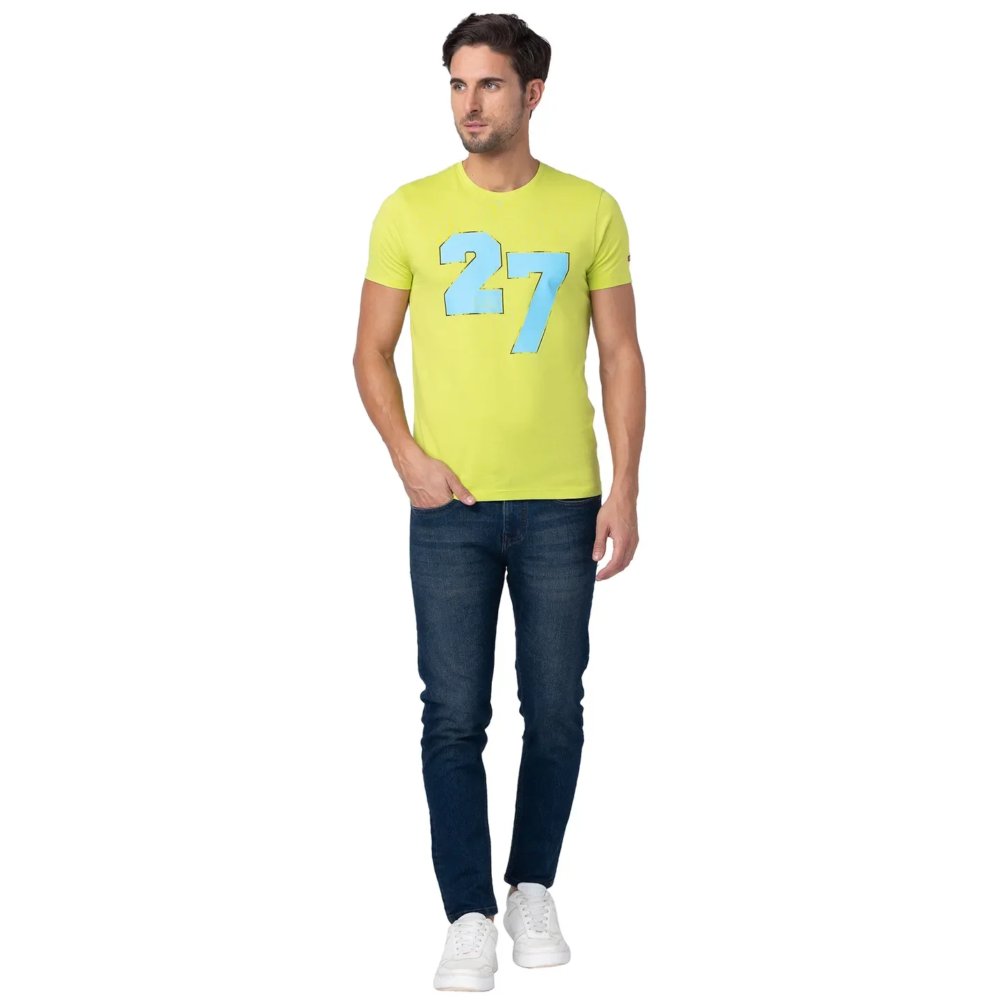 Green Regular Fit Men's Short Sleeves T-Shirt by Being Human Clothing - Image 2