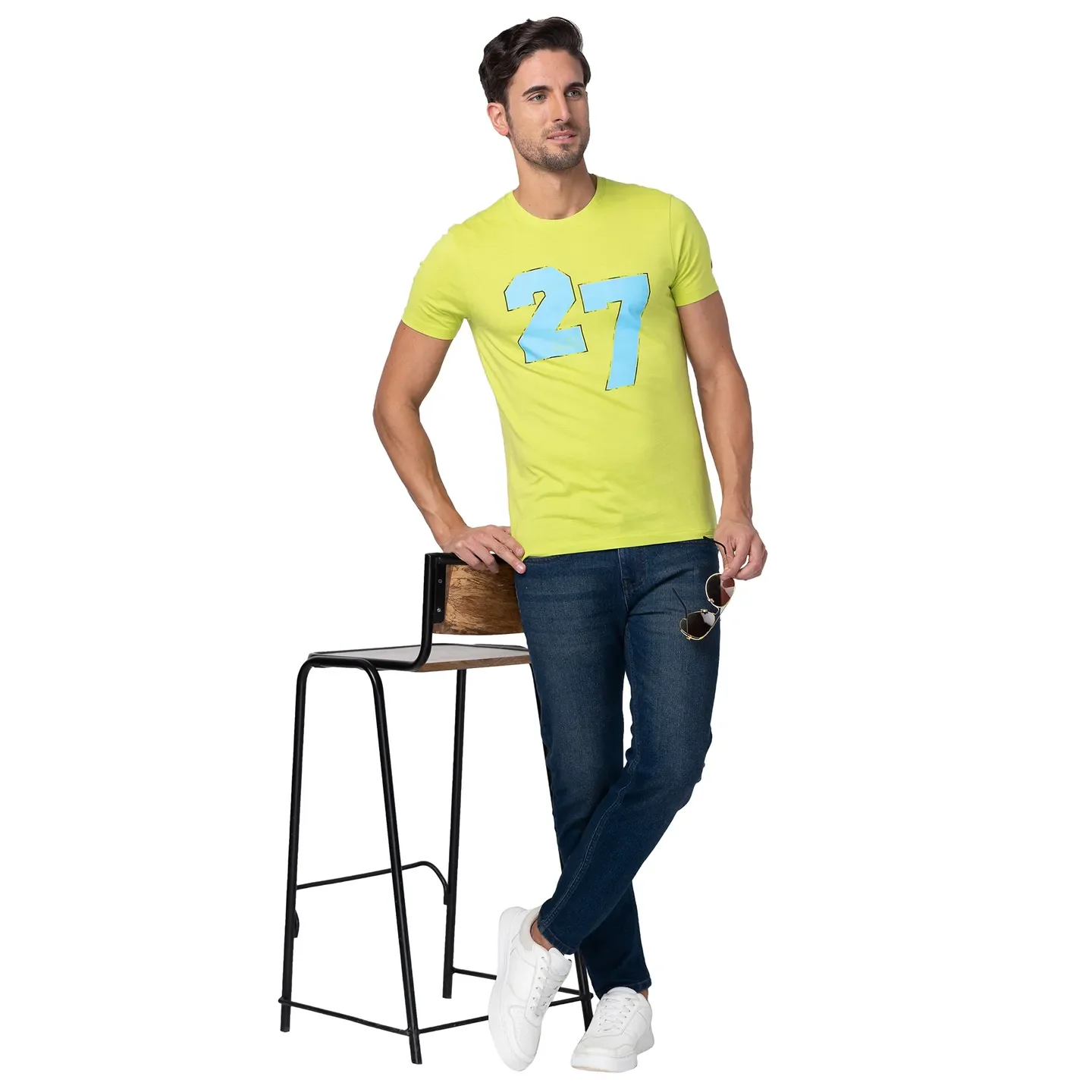Green Regular Fit Men's Short Sleeves T-Shirt by Being Human Clothing - Image 6