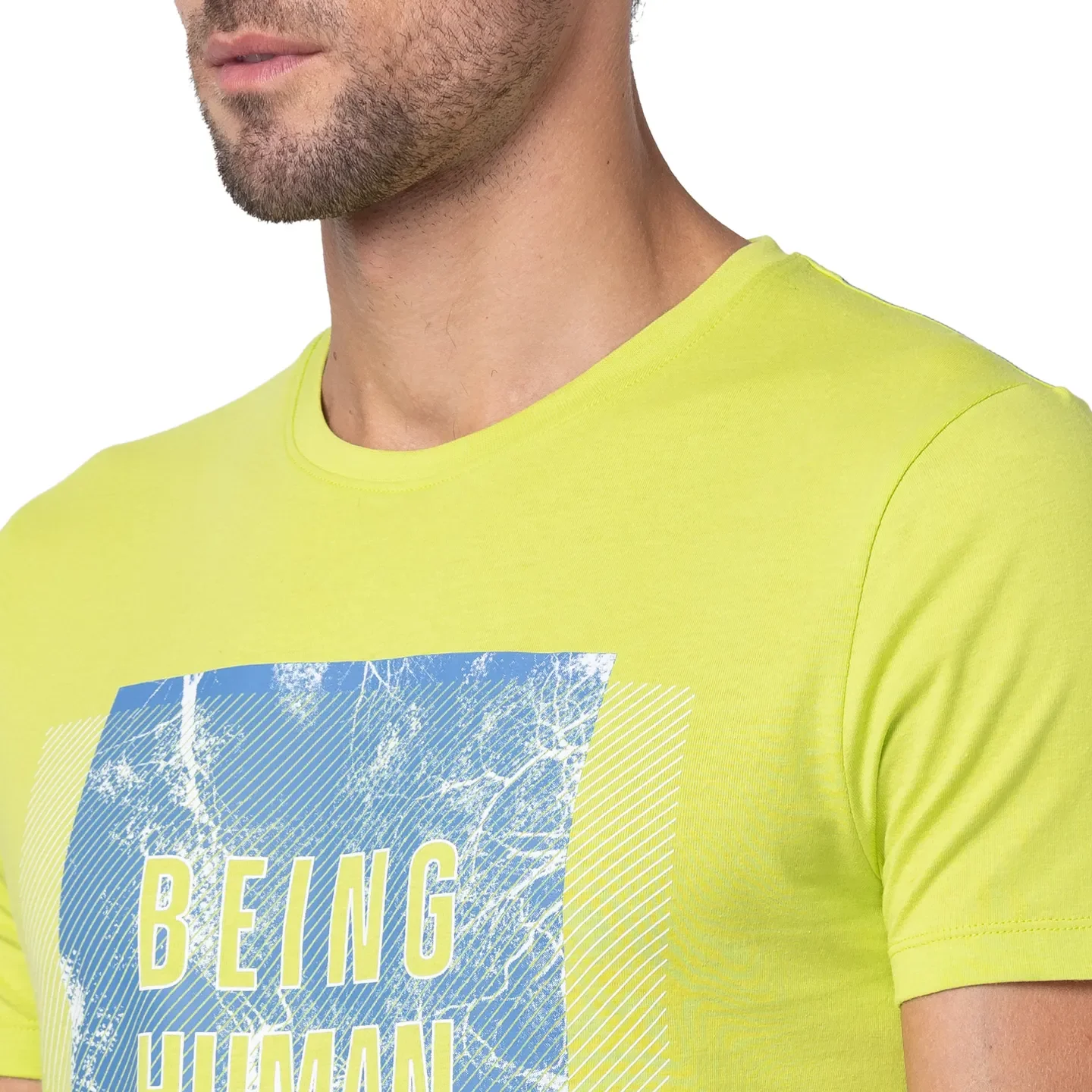 Green Regular Fit Men's Short Sleeves T-Shirt by Being Human Clothing - Image 5