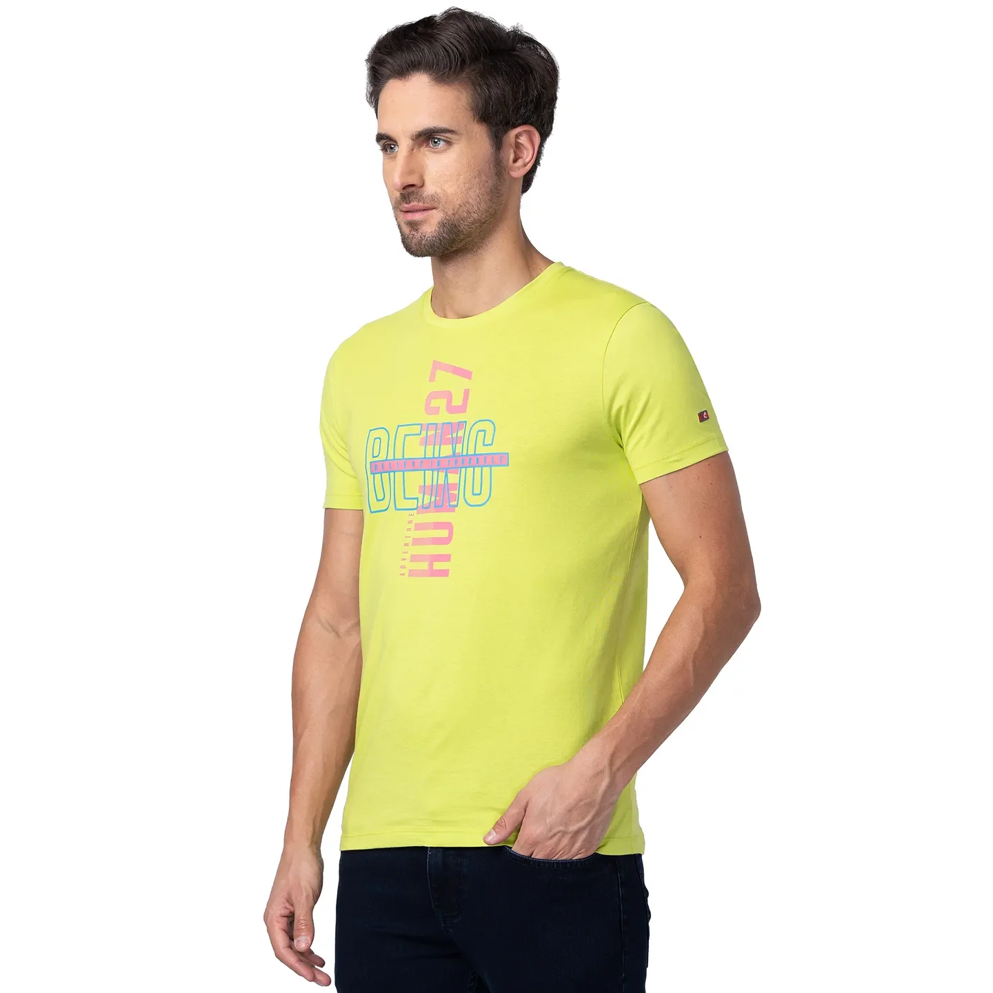 Green Regular Fit Men's Short Sleeves T-Shirt by Being Human Clothing - Image 4
