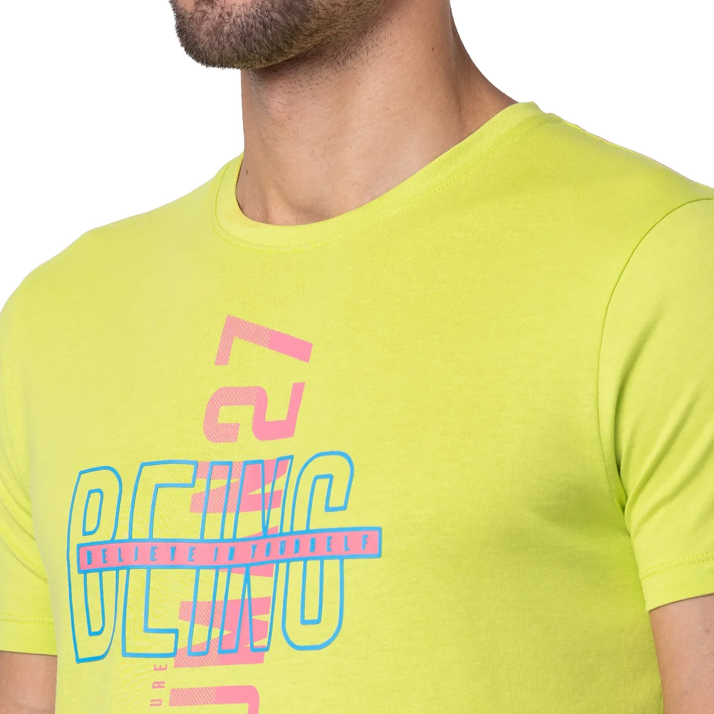 Green Regular Fit Men's Short Sleeves T-Shirt by Being Human Clothing - Image 5