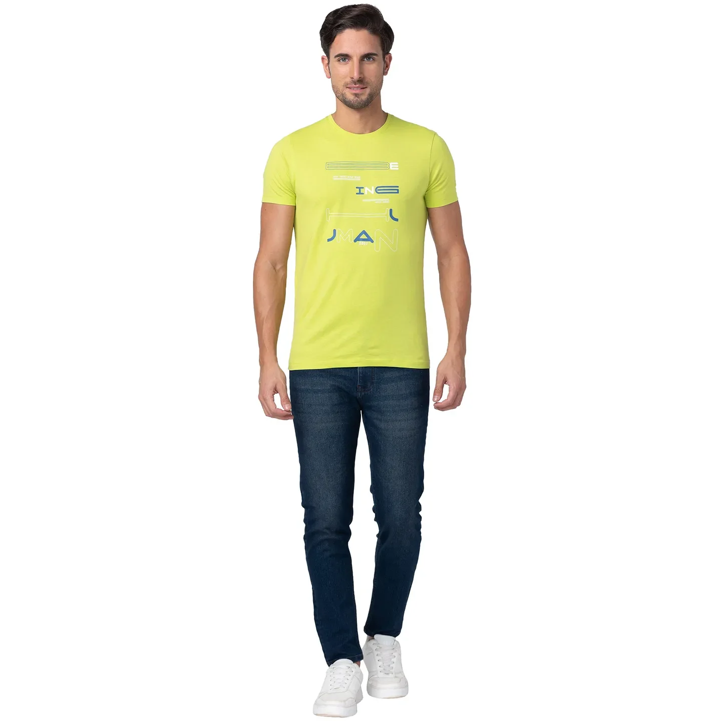 Lime Punch Regular Fit Round Neck Men's T-Shirt by Being Human Clothing - Image 2