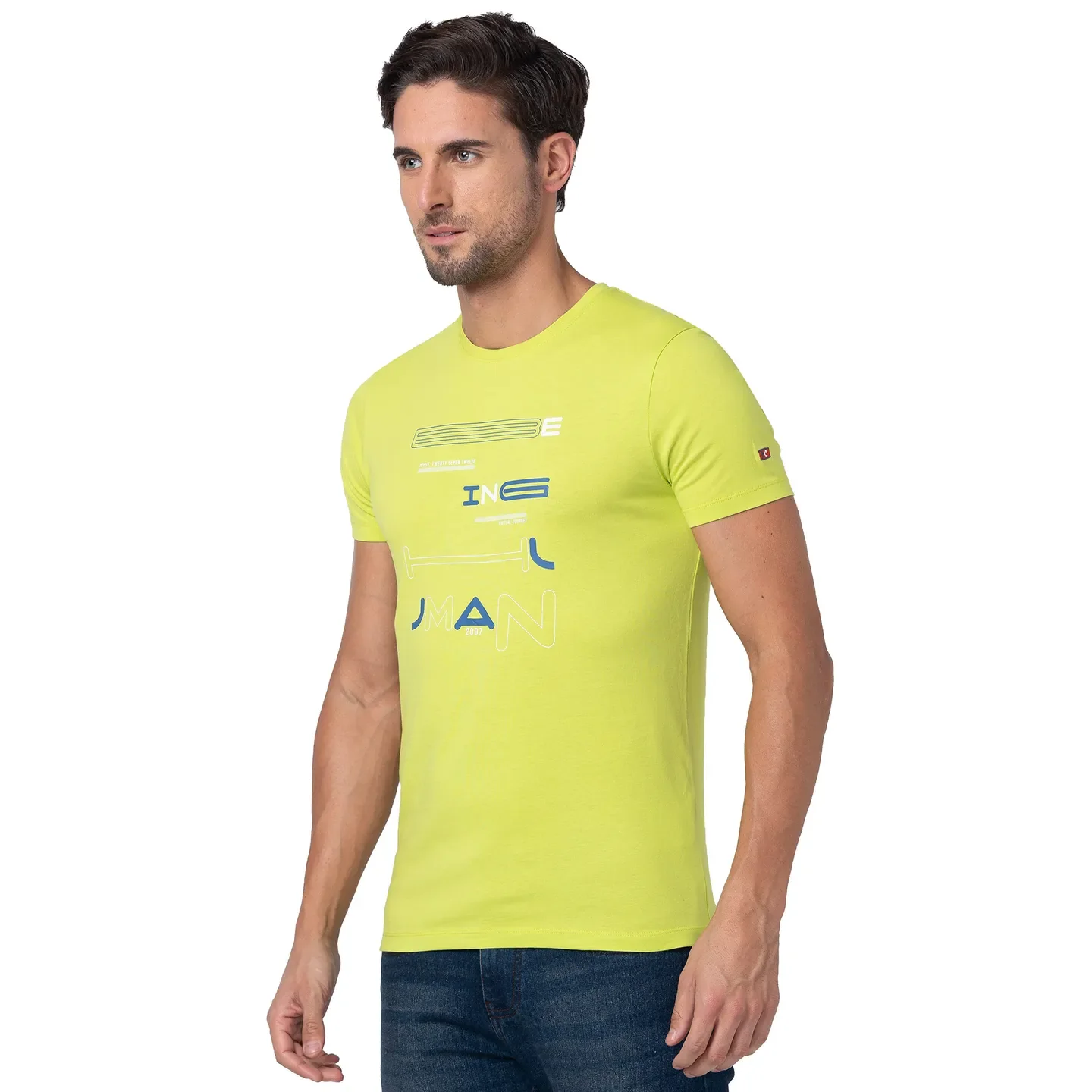 Lime Punch Regular Fit Round Neck Men's T-Shirt by Being Human Clothing - Image 4